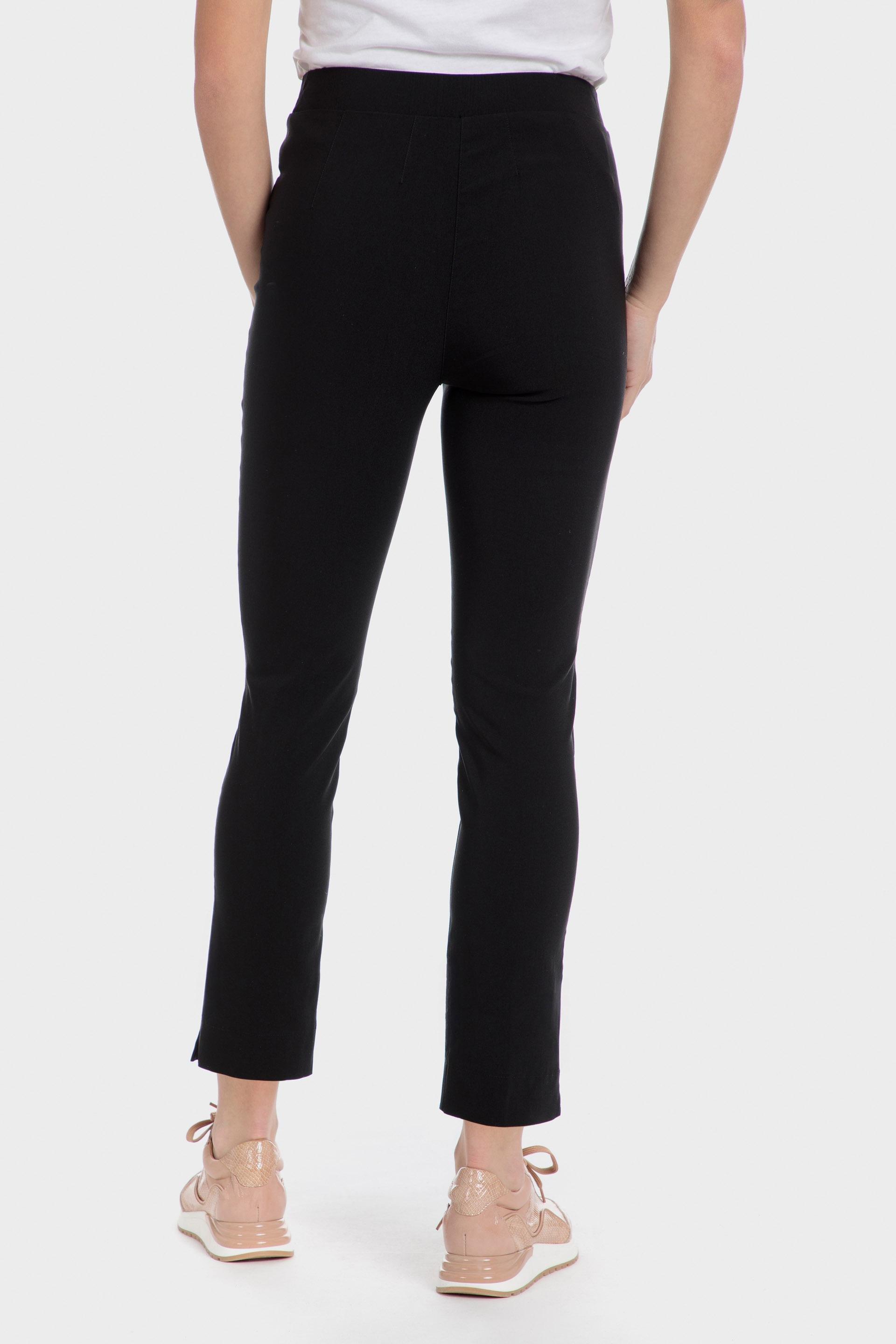 Black Plain Casual Cropped Trousers, , large image number 1