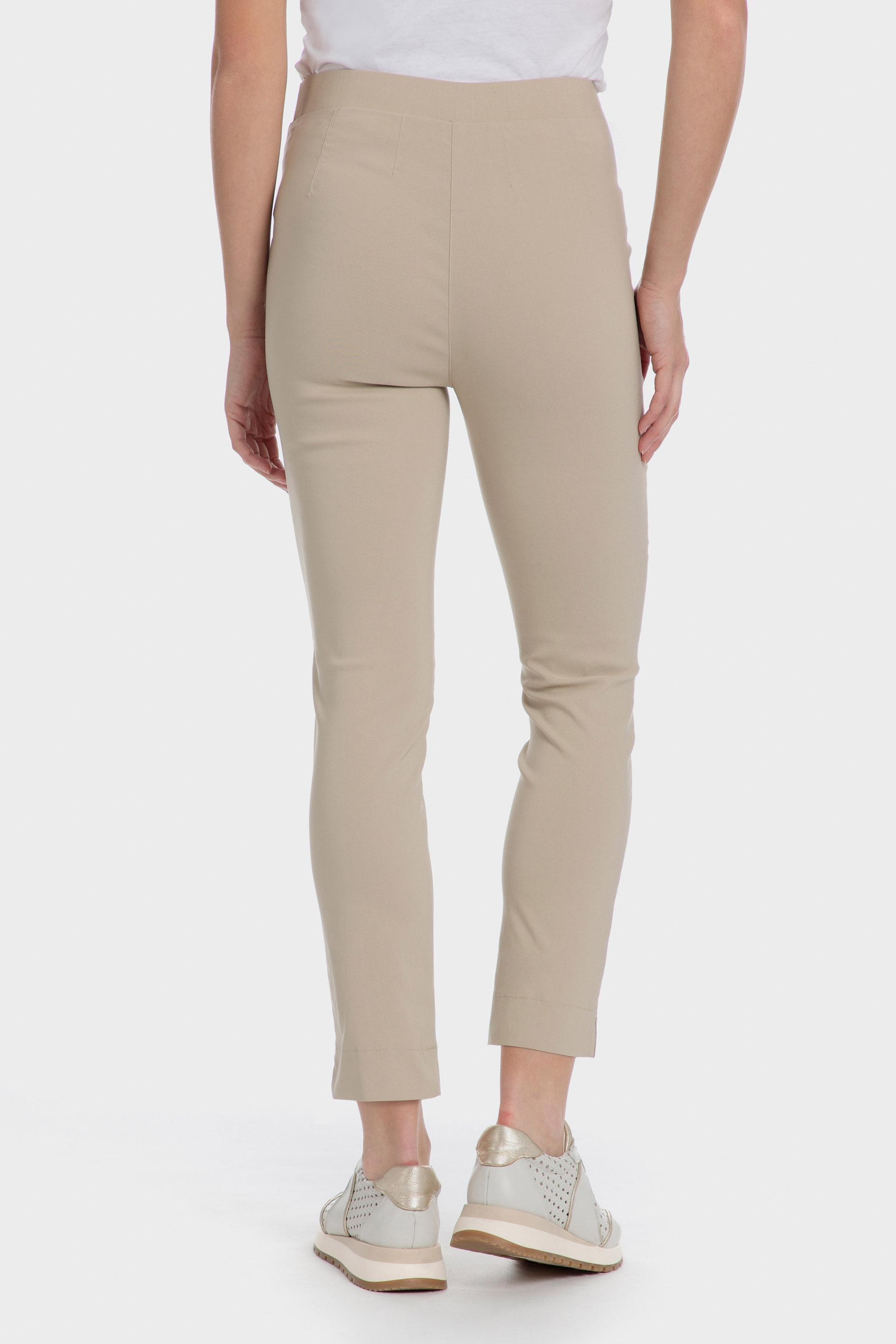 Beige Plain Casual Cropped Trousers, , large image number 1