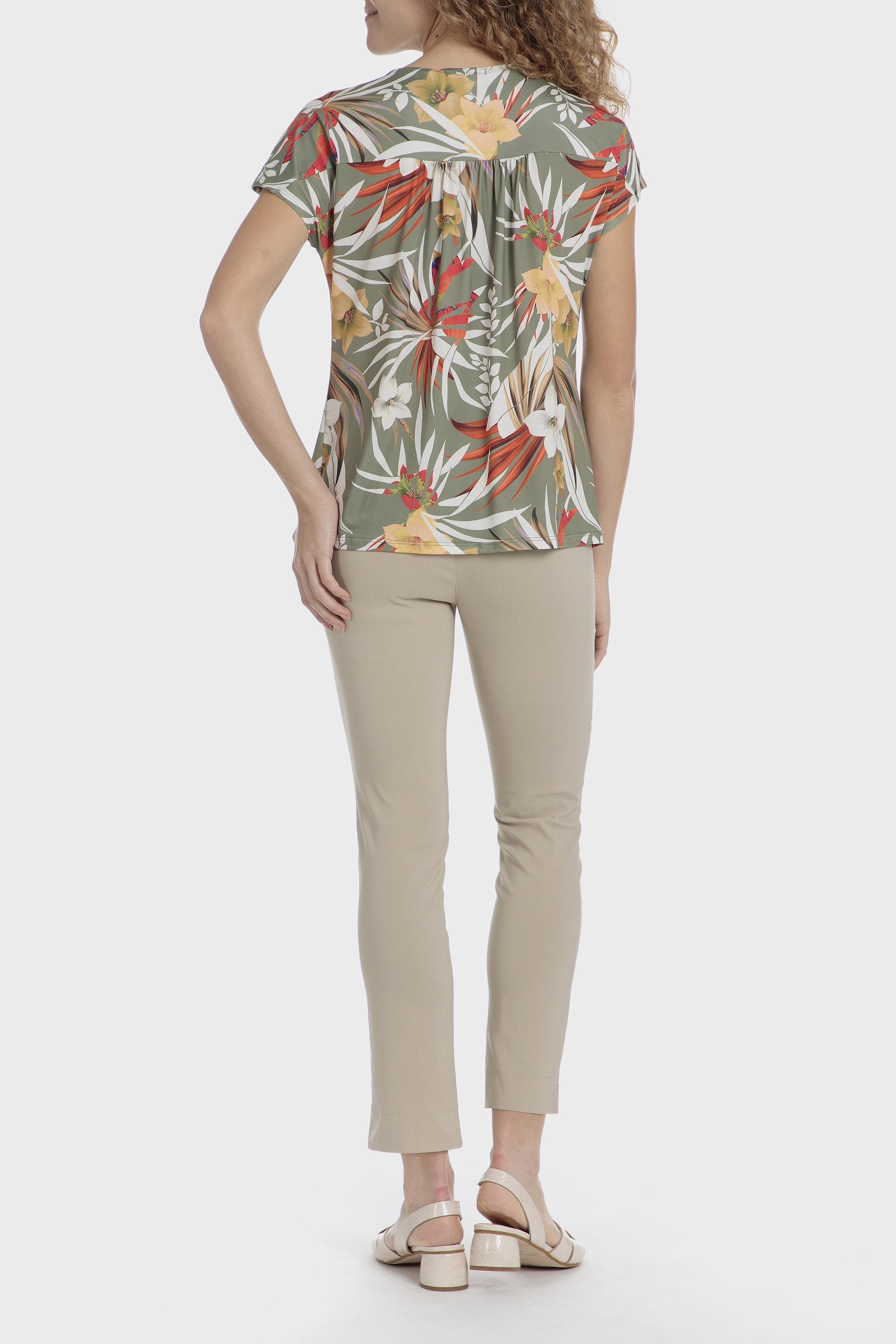 Beige Plain Casual Cropped Trousers, , large image number 3