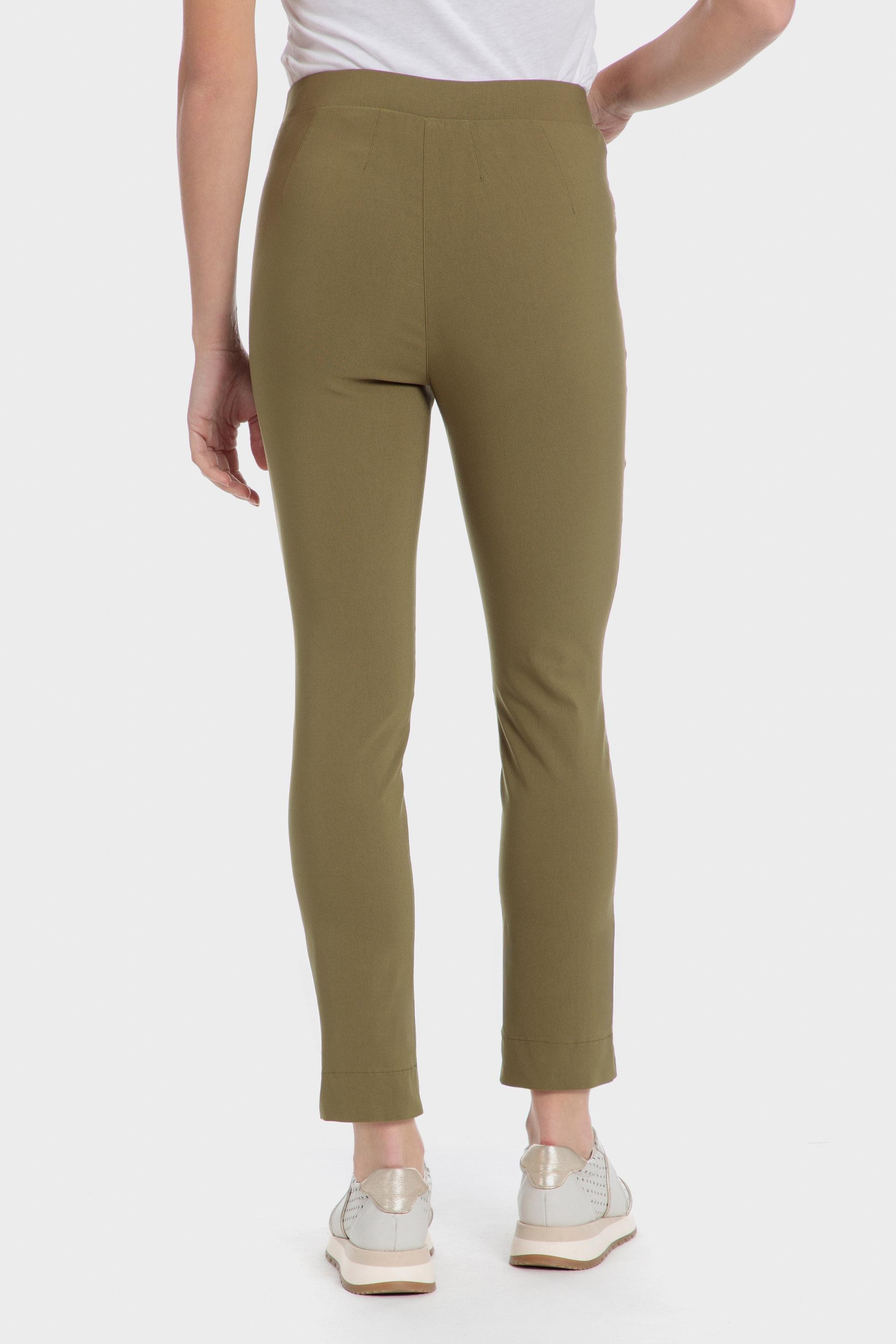 Khaki Plain Ankle-Length Trousers, , large image number 1