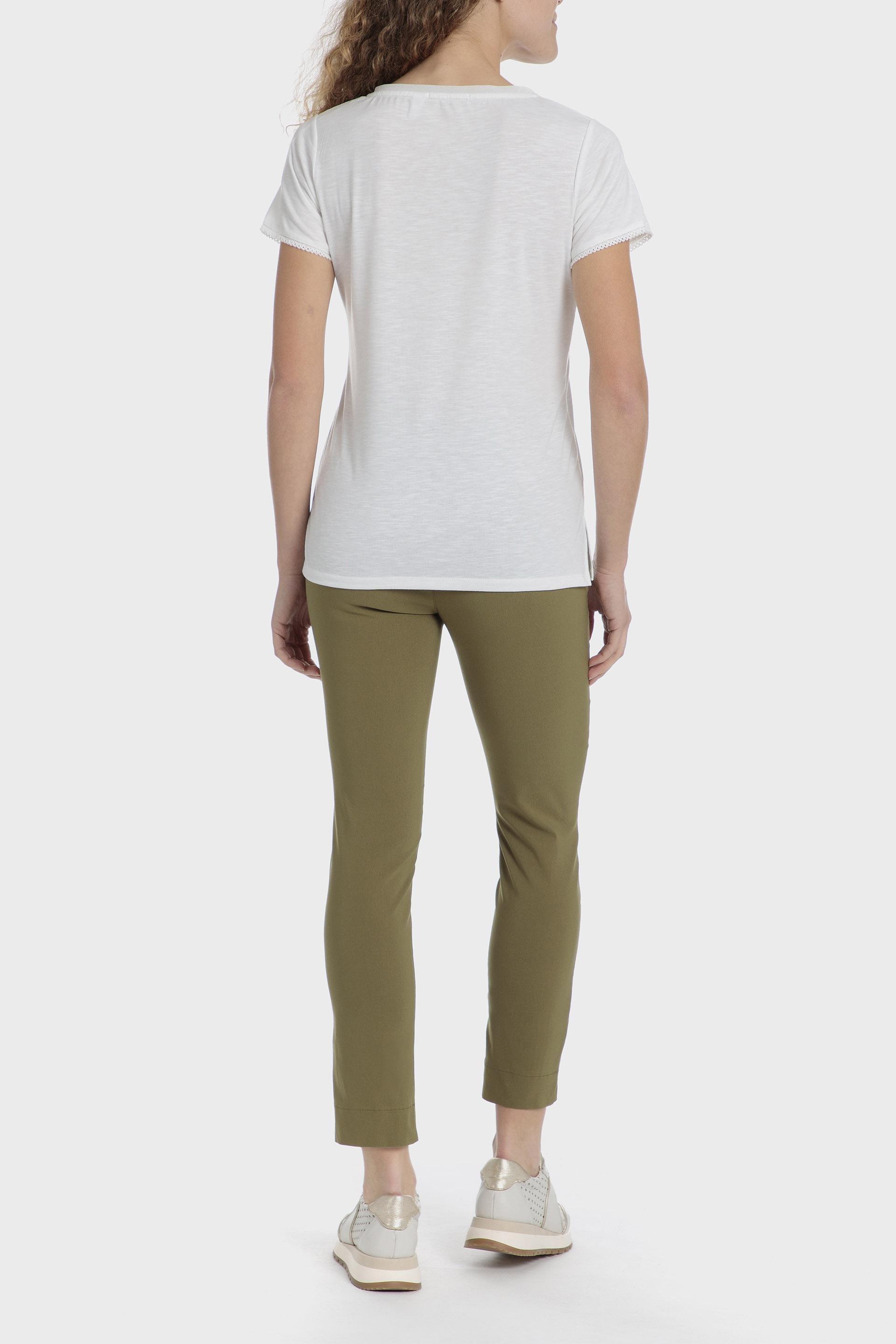 Khaki Plain Ankle-Length Trousers, , large image number 3