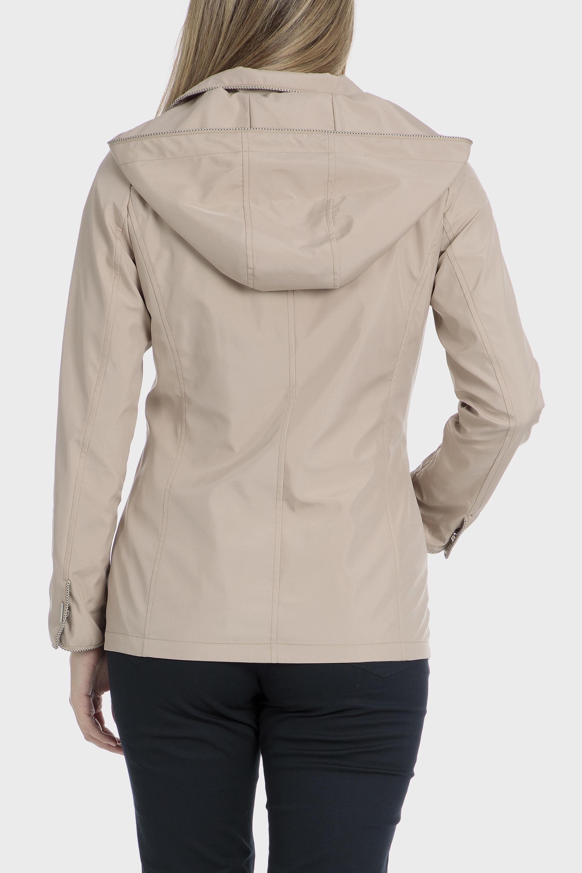 Beige Plain Parkas Rain Wear, , large image number 1
