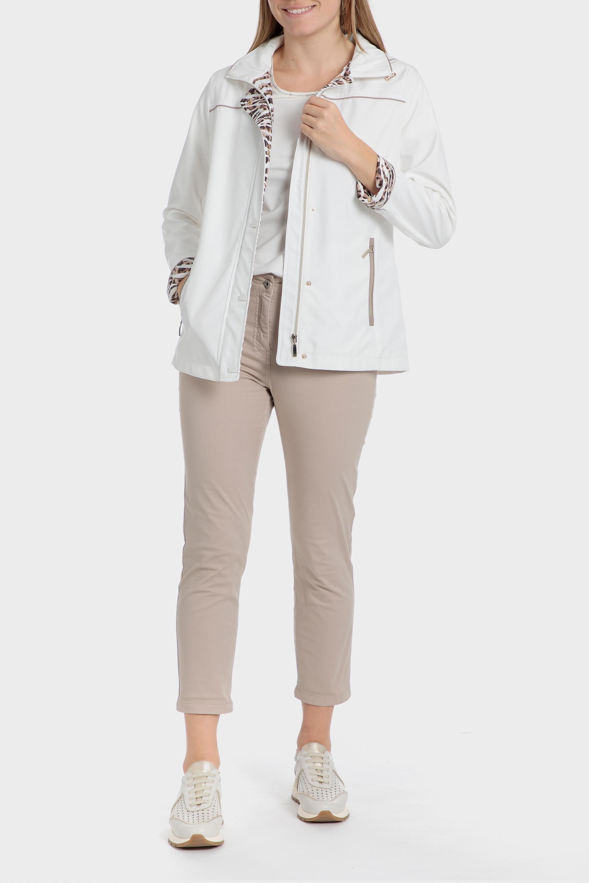White Animal Print Parka, , large image number 3