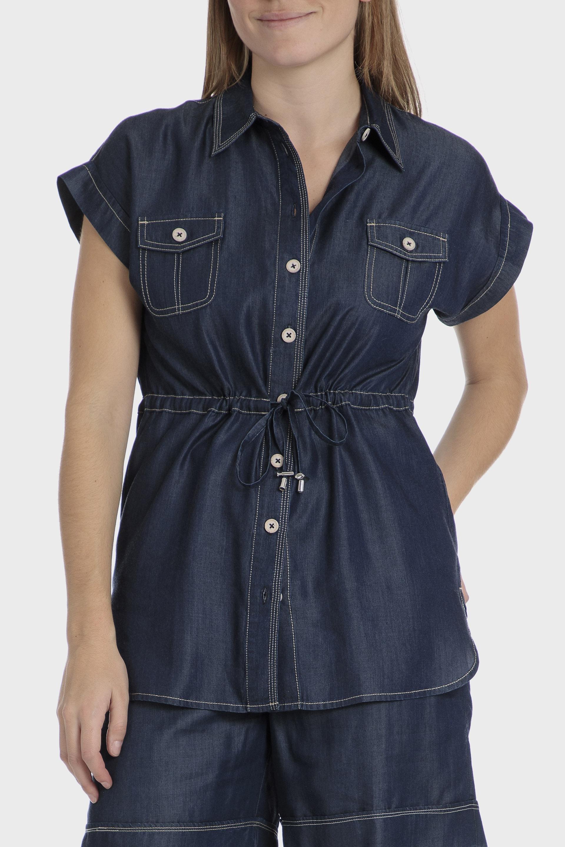 Navy Overshirt Lyocell, Blue Denim, large image number 0