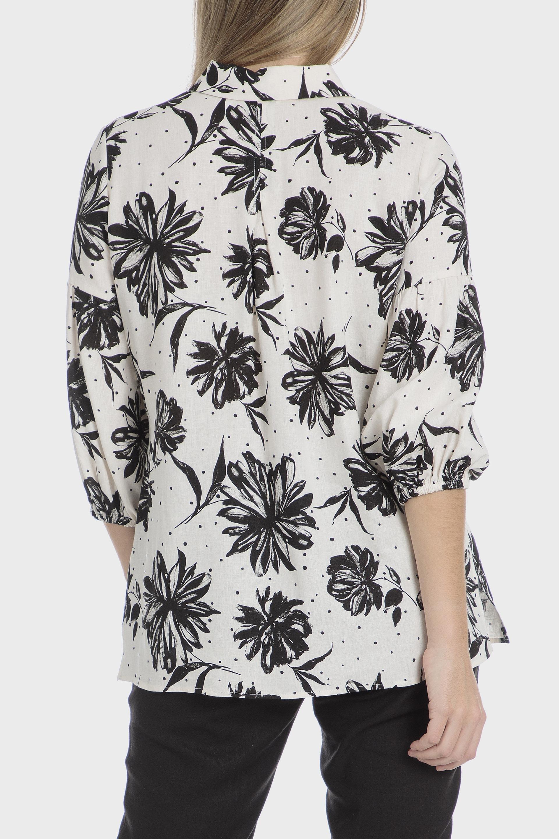 Black Floral Blouse Regular, , large image number 1