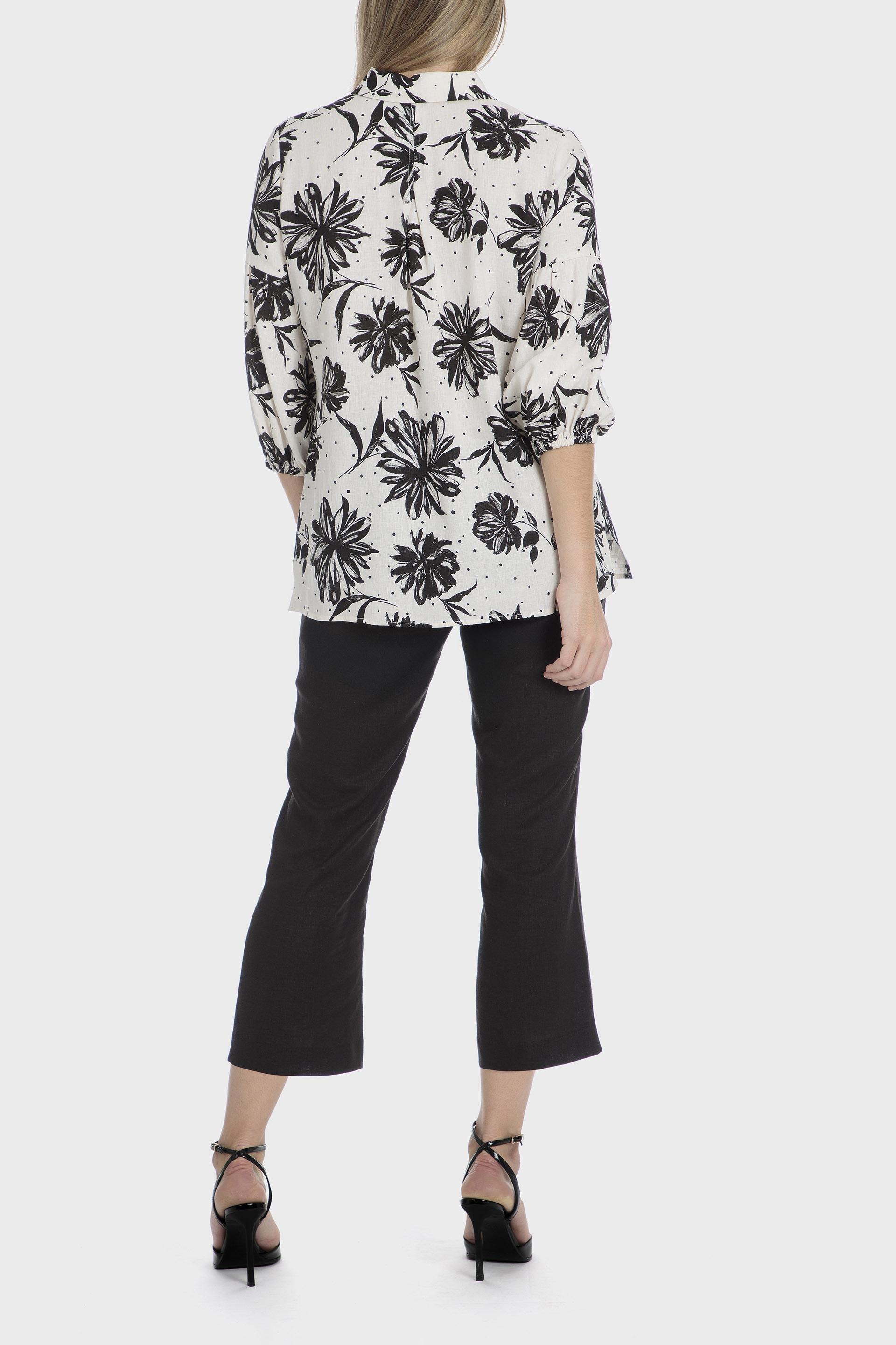 Black Floral Blouse Regular, , large image number 3