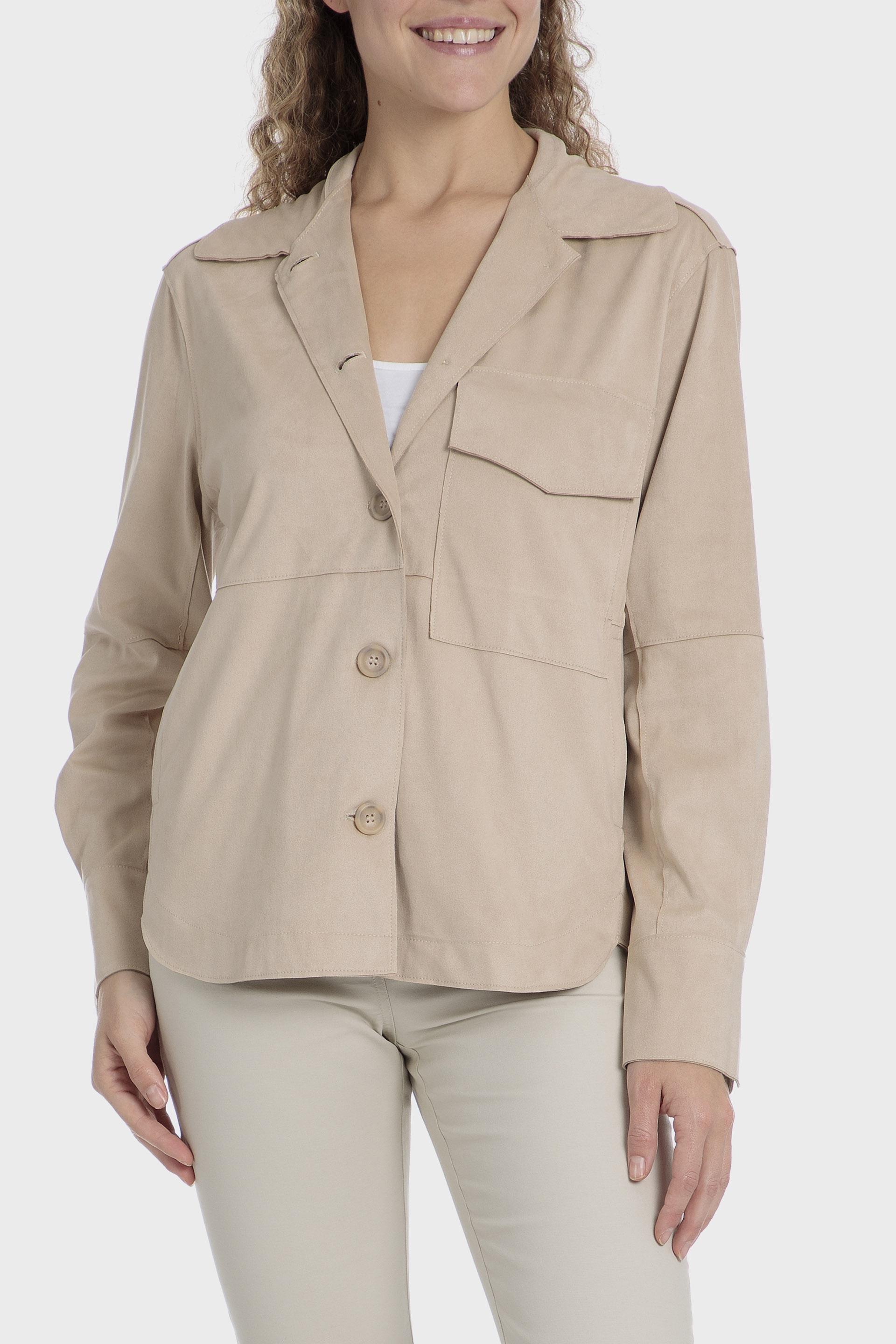 Suede Plain Overshirt, 3701_129, medium