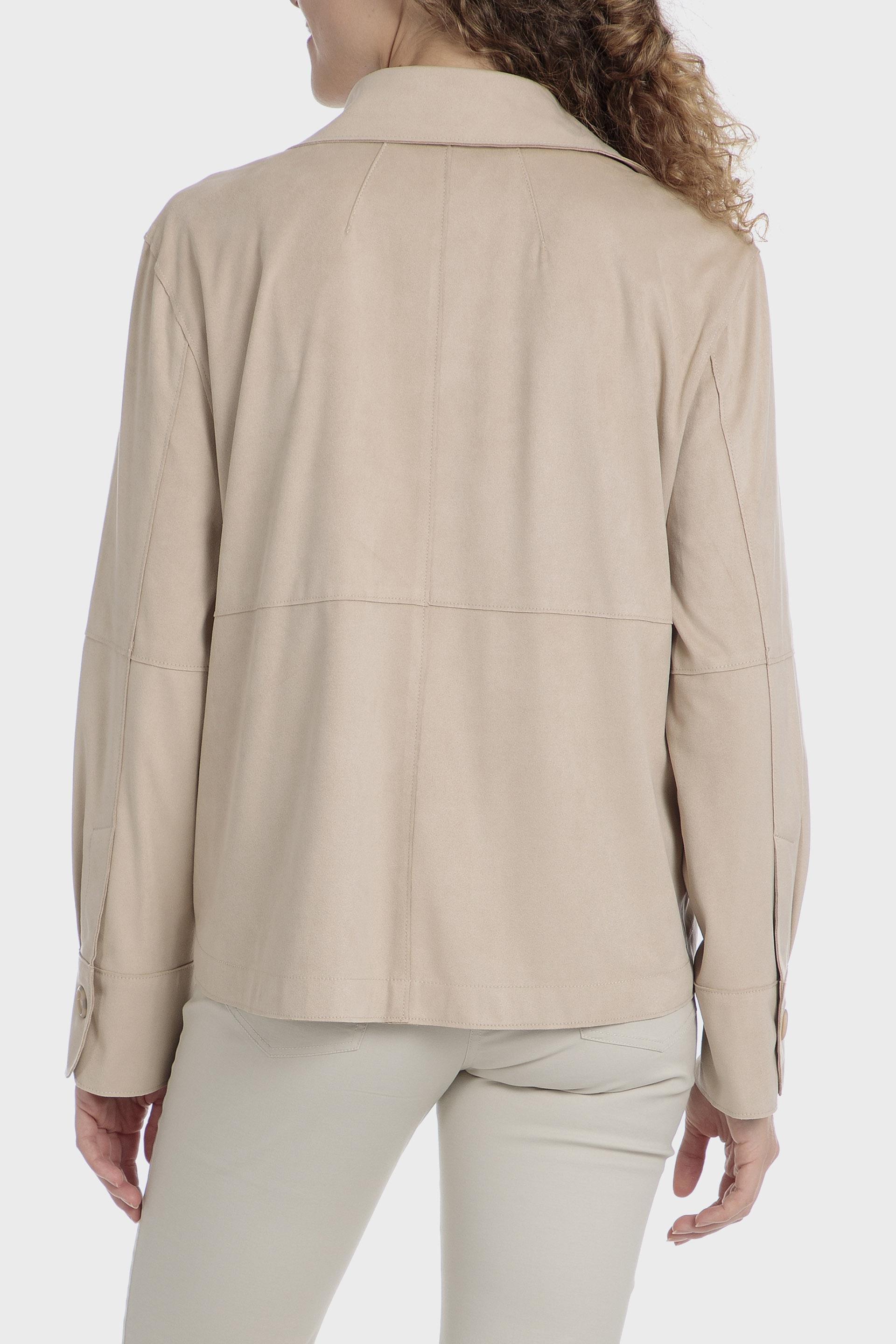 Suede Plain Overshirt, 3701_129, medium