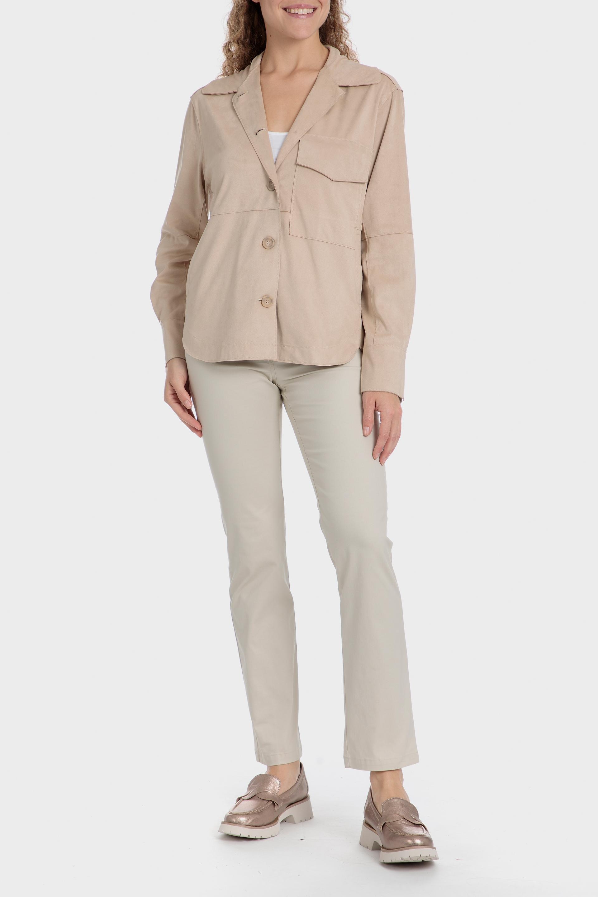 Suede Plain Overshirt, 3701_129, medium