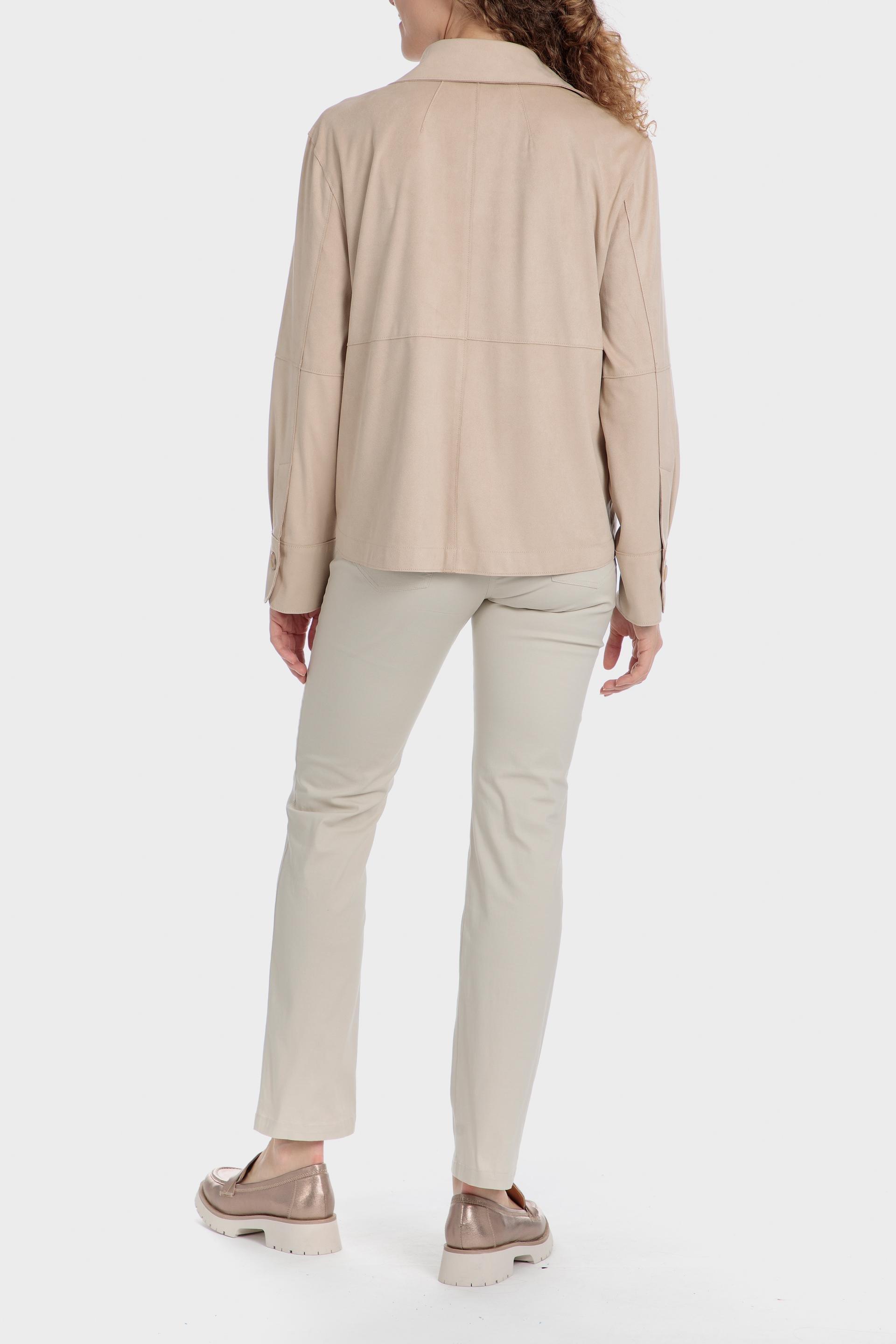 Suede Plain Overshirt, 3701_129, large image number 3