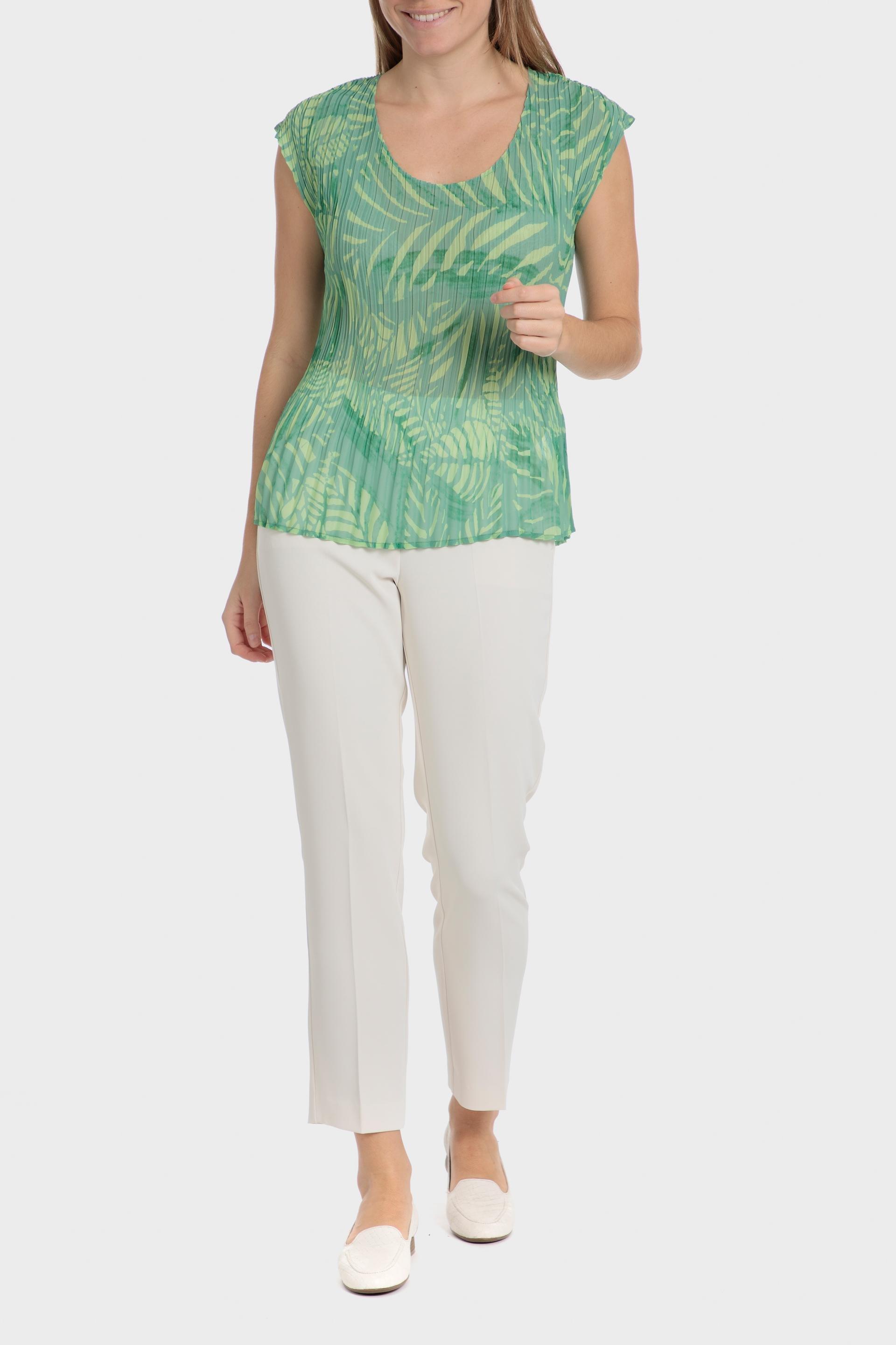 بلوزة بطبعة استوائية، أخضر, Green, medium