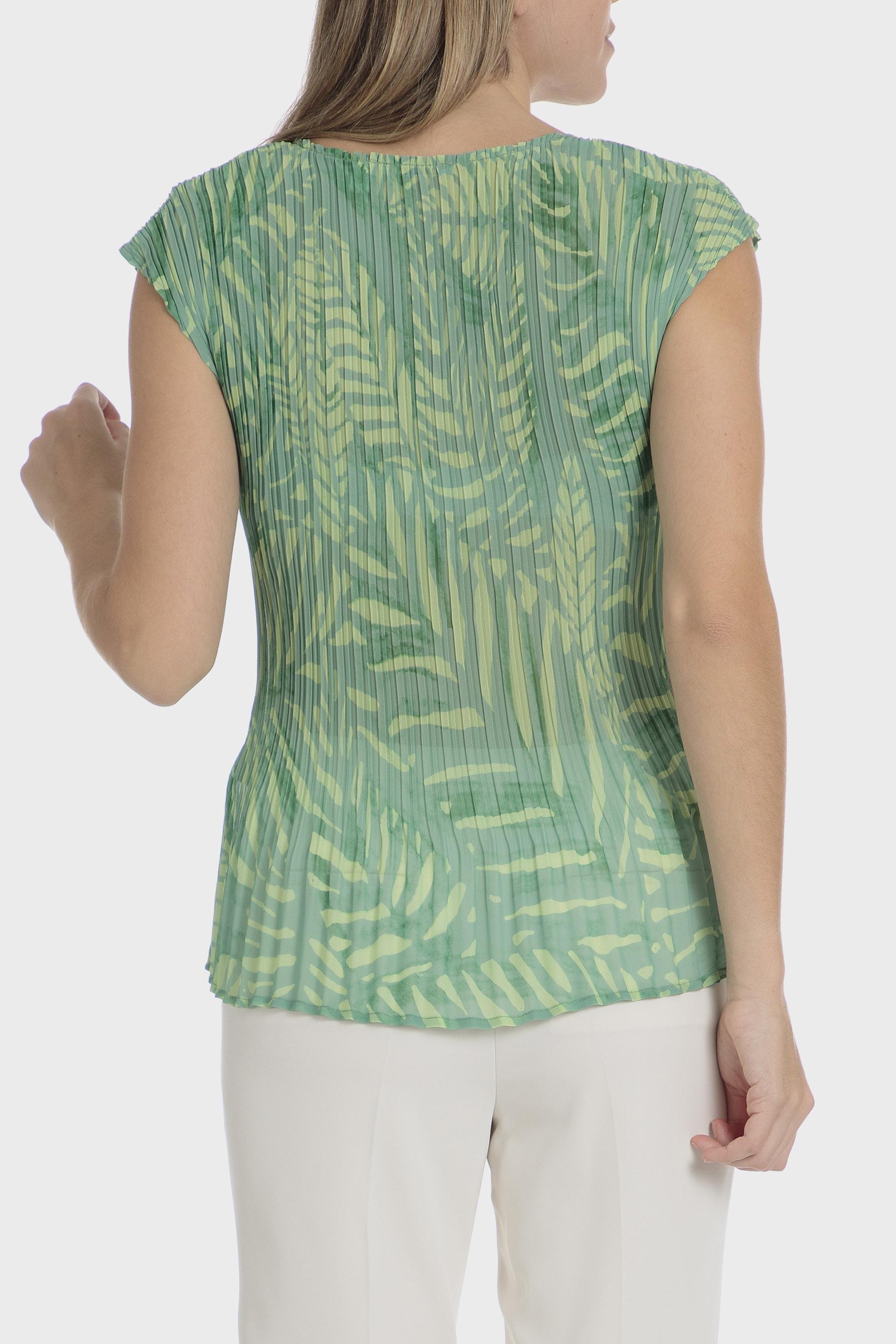 بلوزة بطبعة استوائية، أخضر, Green, medium