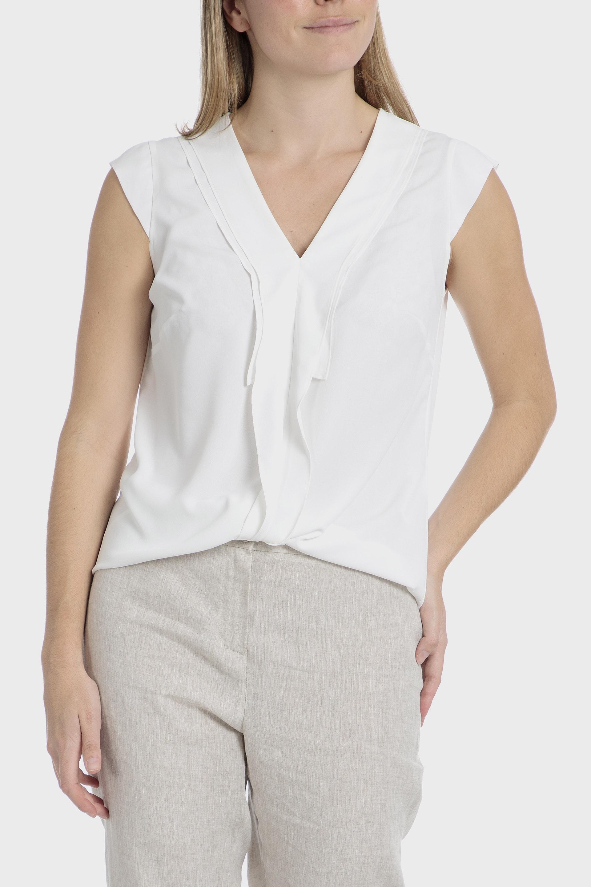 White V-Neck Blouse, 3701_232, medium