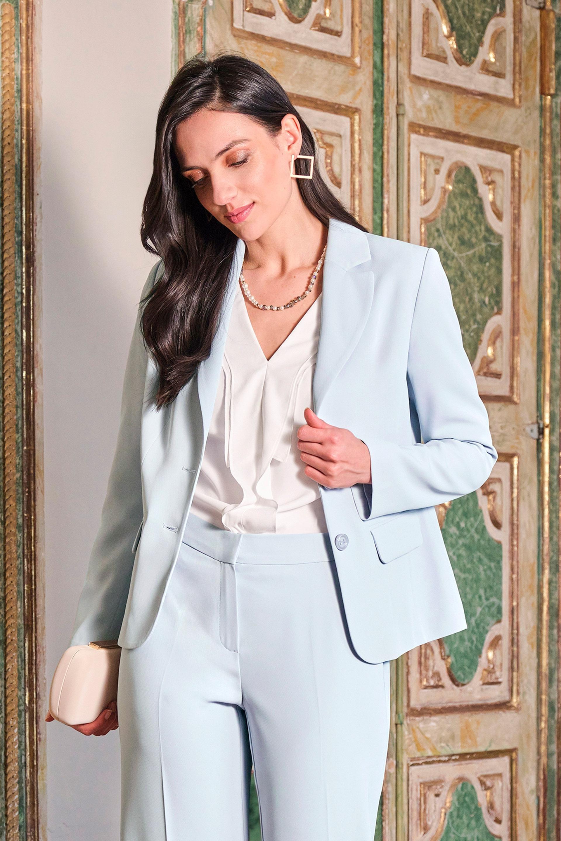 White V-Neck Blouse, , large image number 2