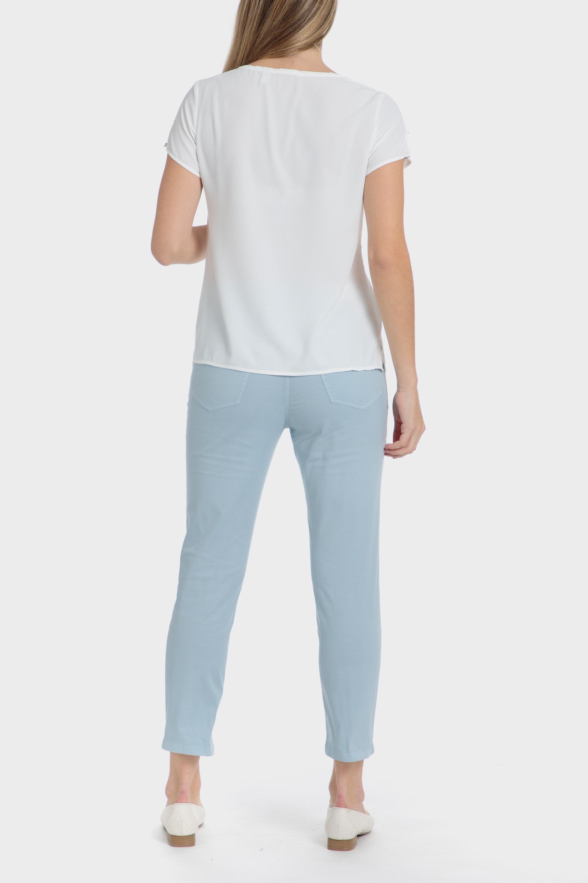White Basic Athleisure Top, , large image number 6