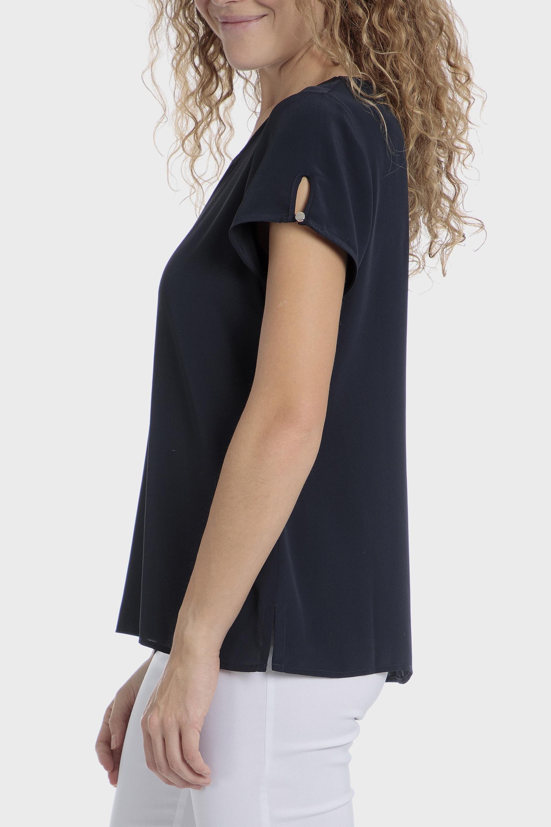Navy Plain Basic Athleisure Top, , large image number 3