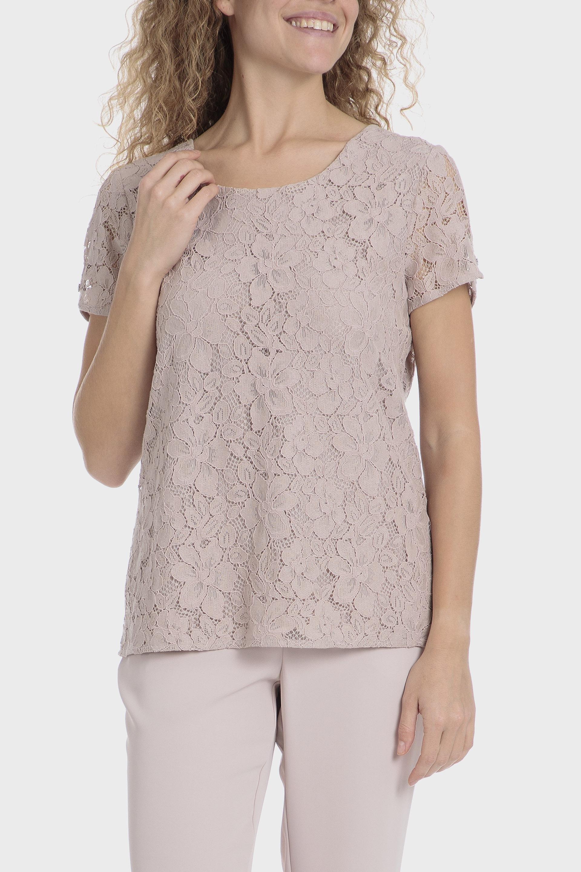 Pink Lace Details Blouse, , large image number 0