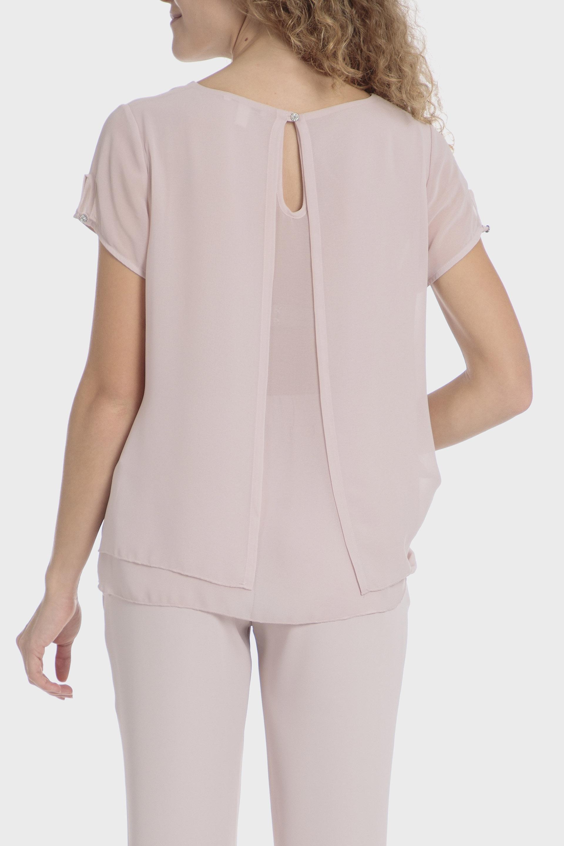 Pink Plain Knit Cropped Top, 3701_351, large image number 1