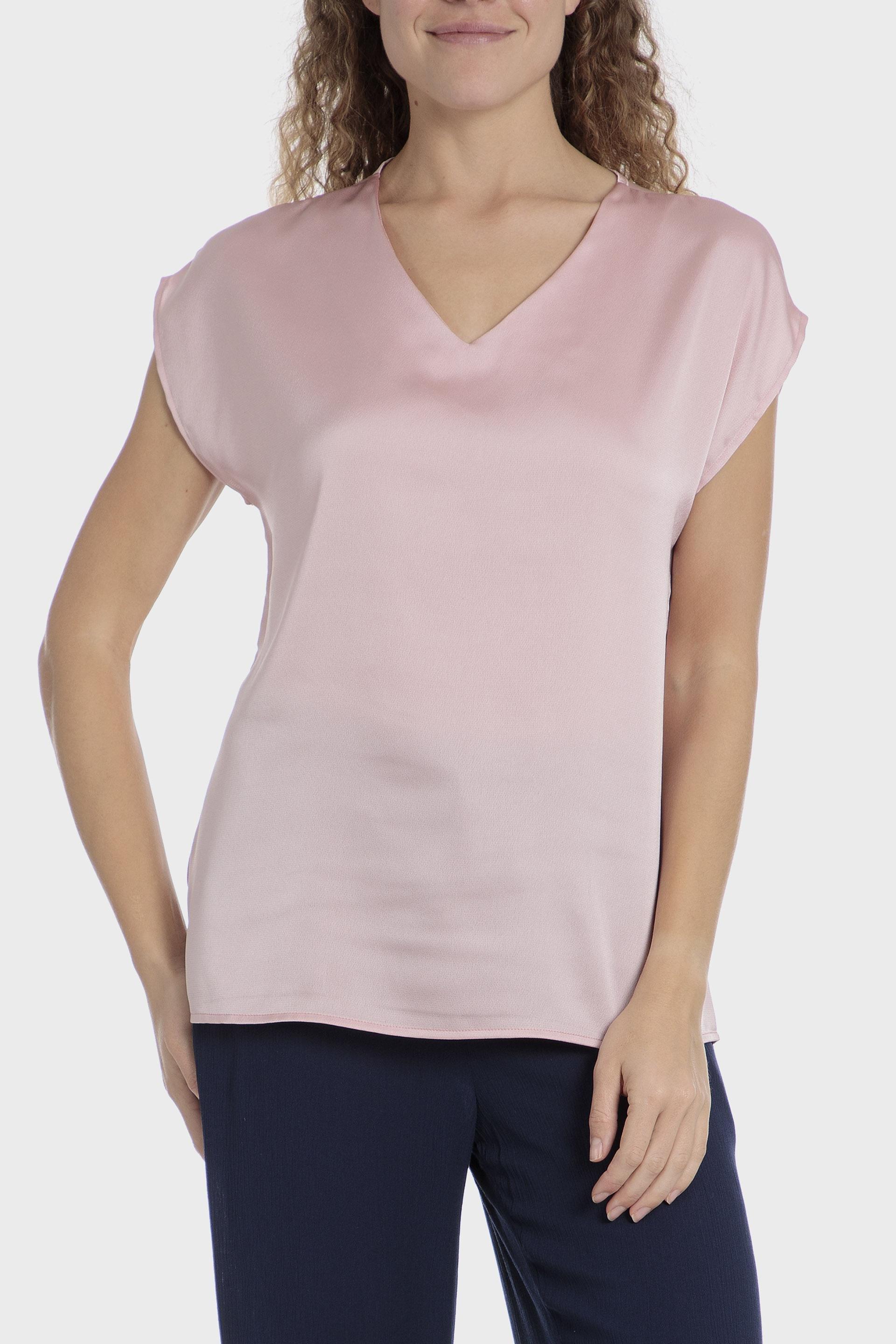 Pink Satin Finish Blouse, , medium