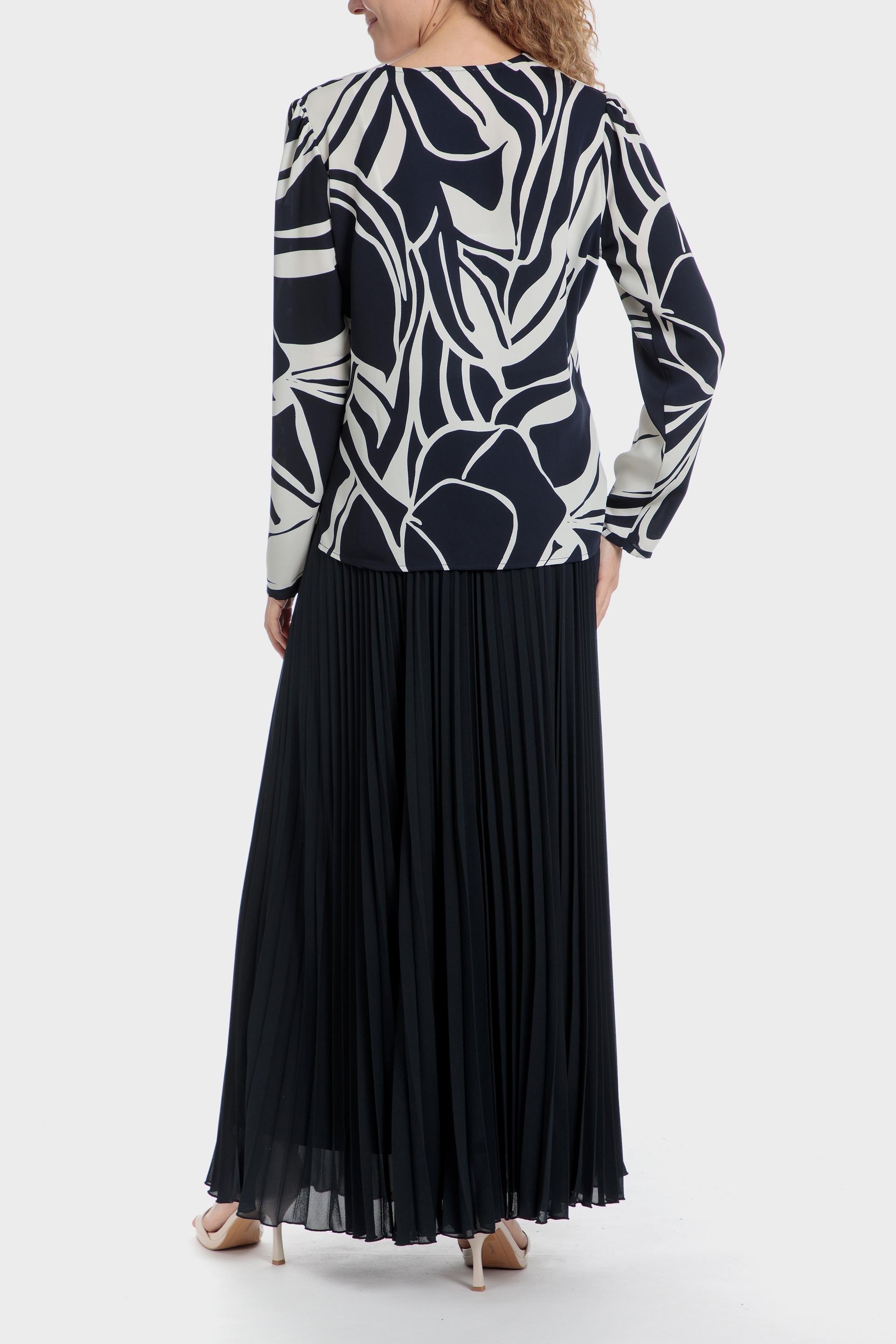 Navy Abstract Blouse, , large image number 7