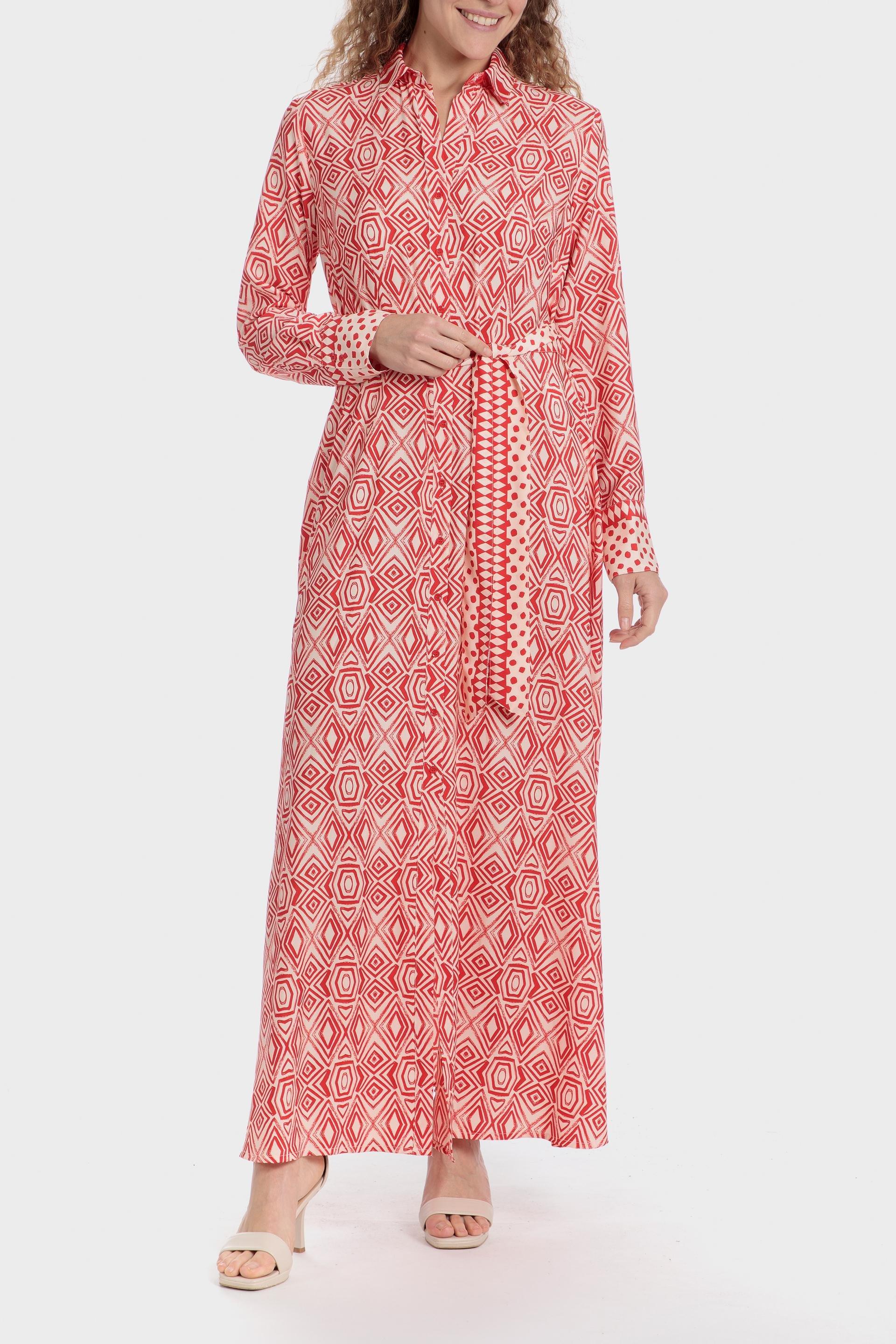 فستان بطبعة، أحمر, 3701_202, medium