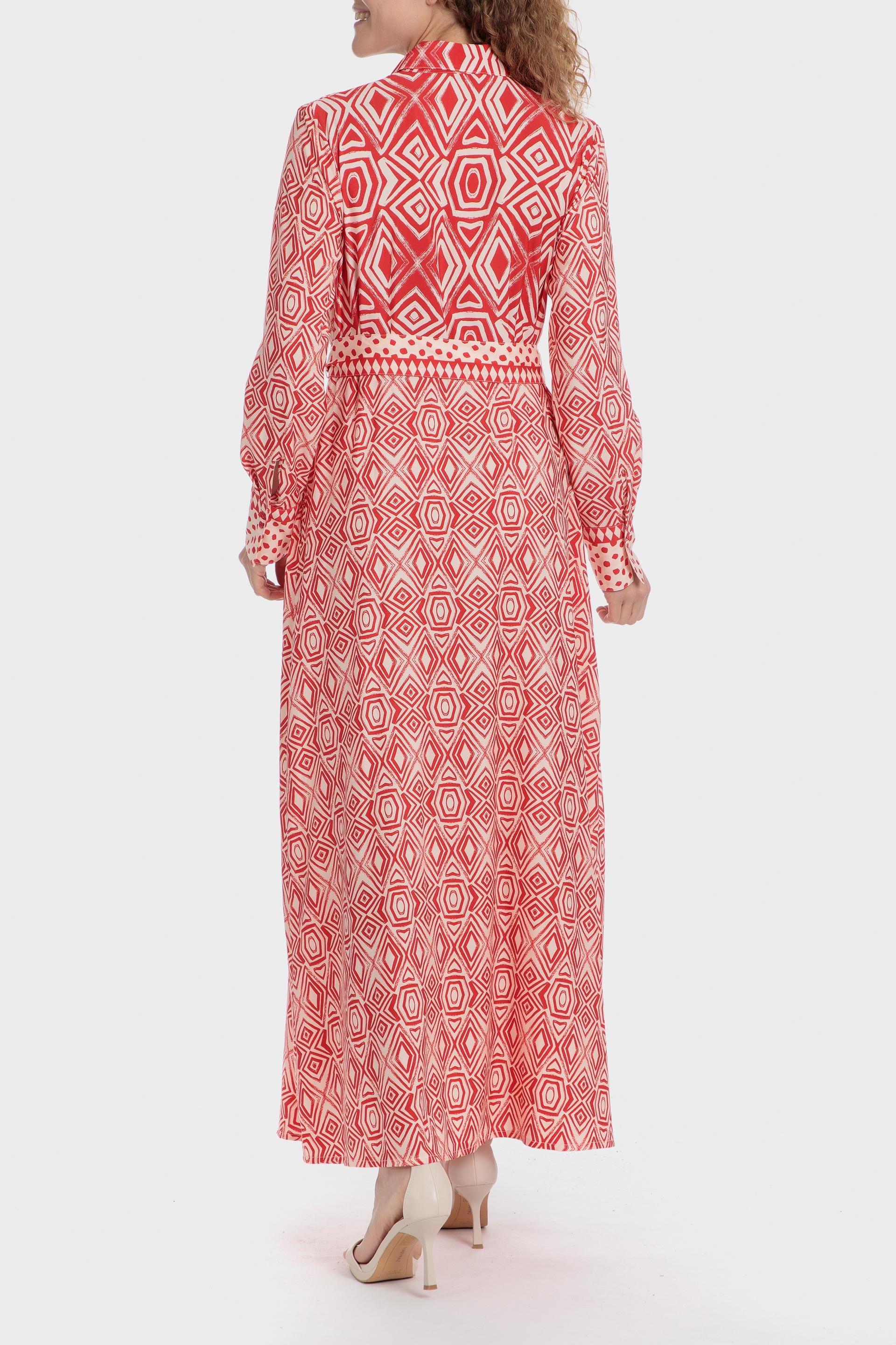 Red Printed Dress, , large image number 1