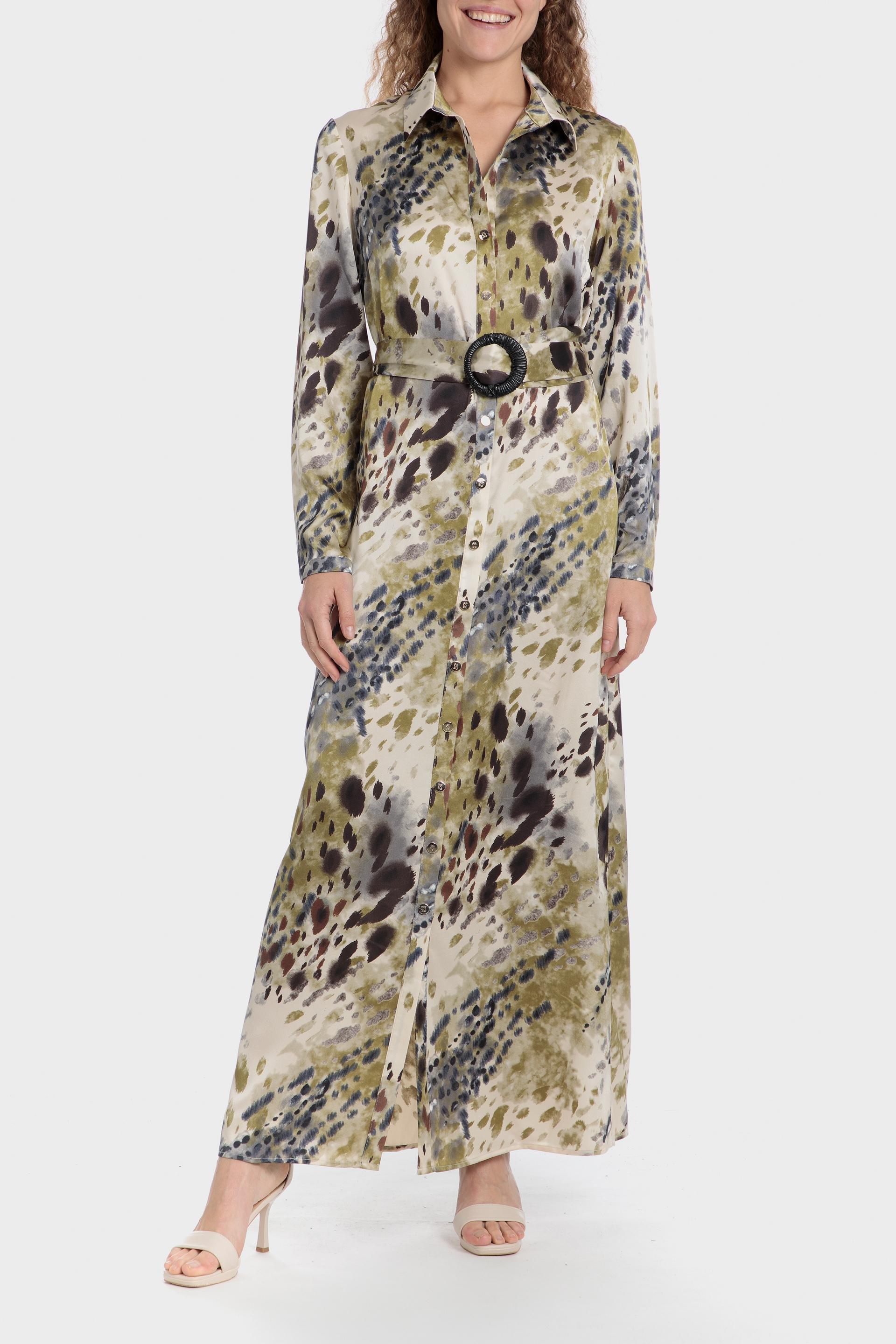 Multicolour Abstract Shirt Maxi Dress, , large image number 0