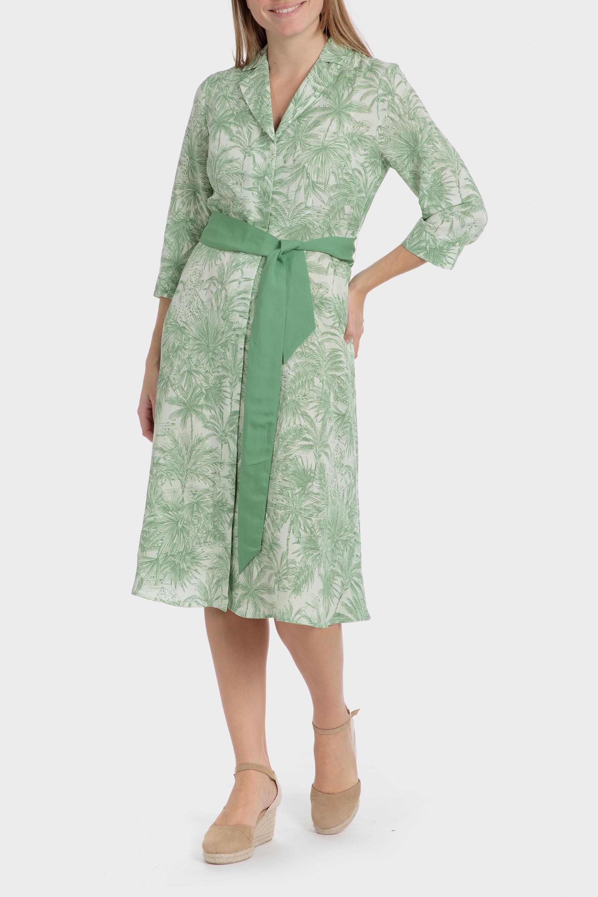Multicolour Tropical Shirt Midi Dress, , large image number 0