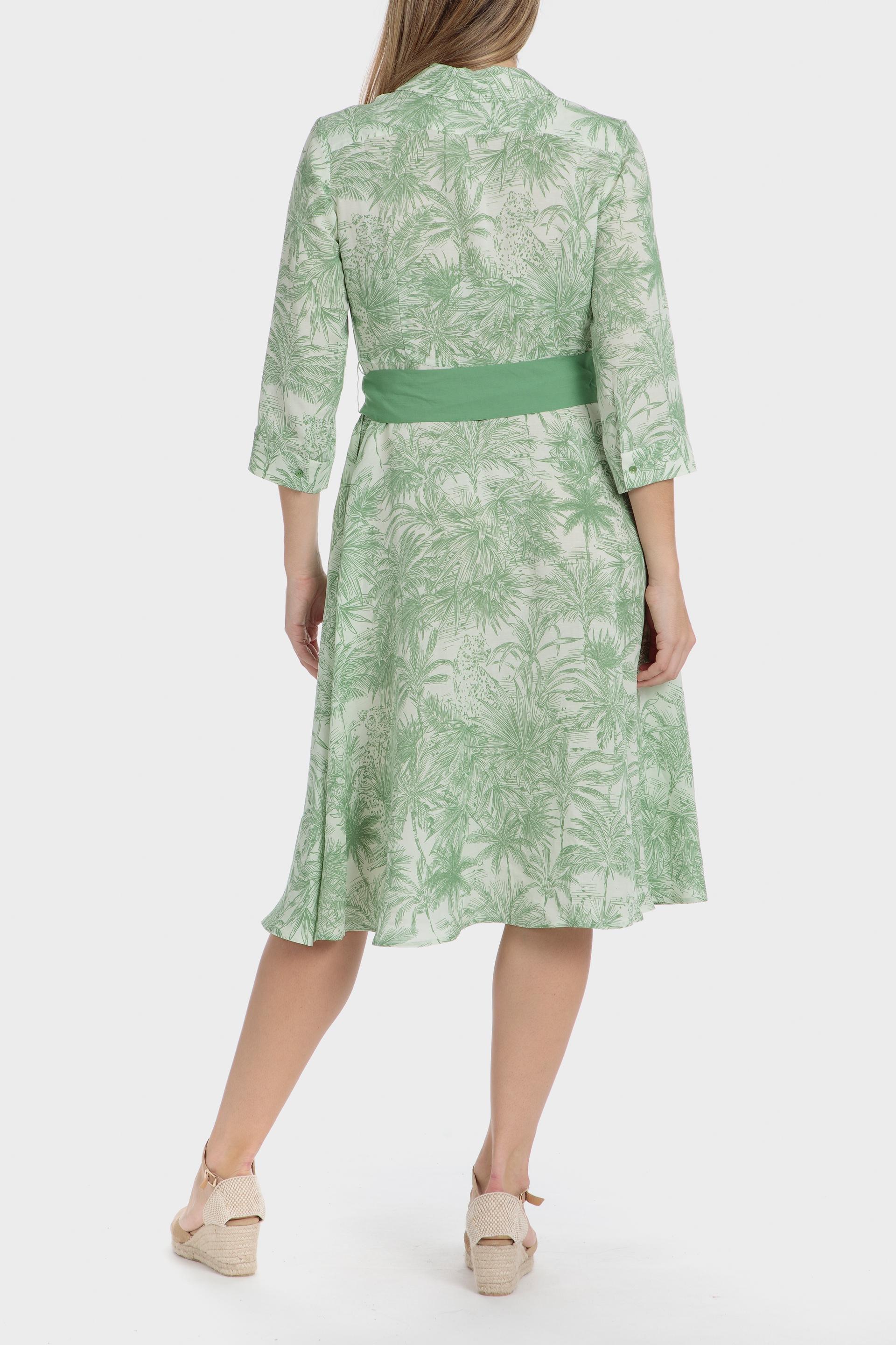 Multicolour Tropical Shirt Midi Dress, , large image number 1
