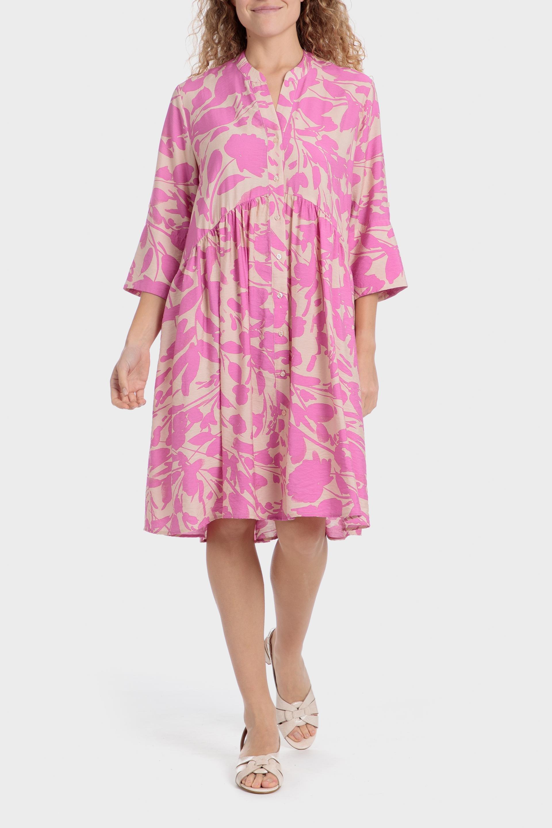 Pink Floral Bohemian Midi Dress, , large image number 0