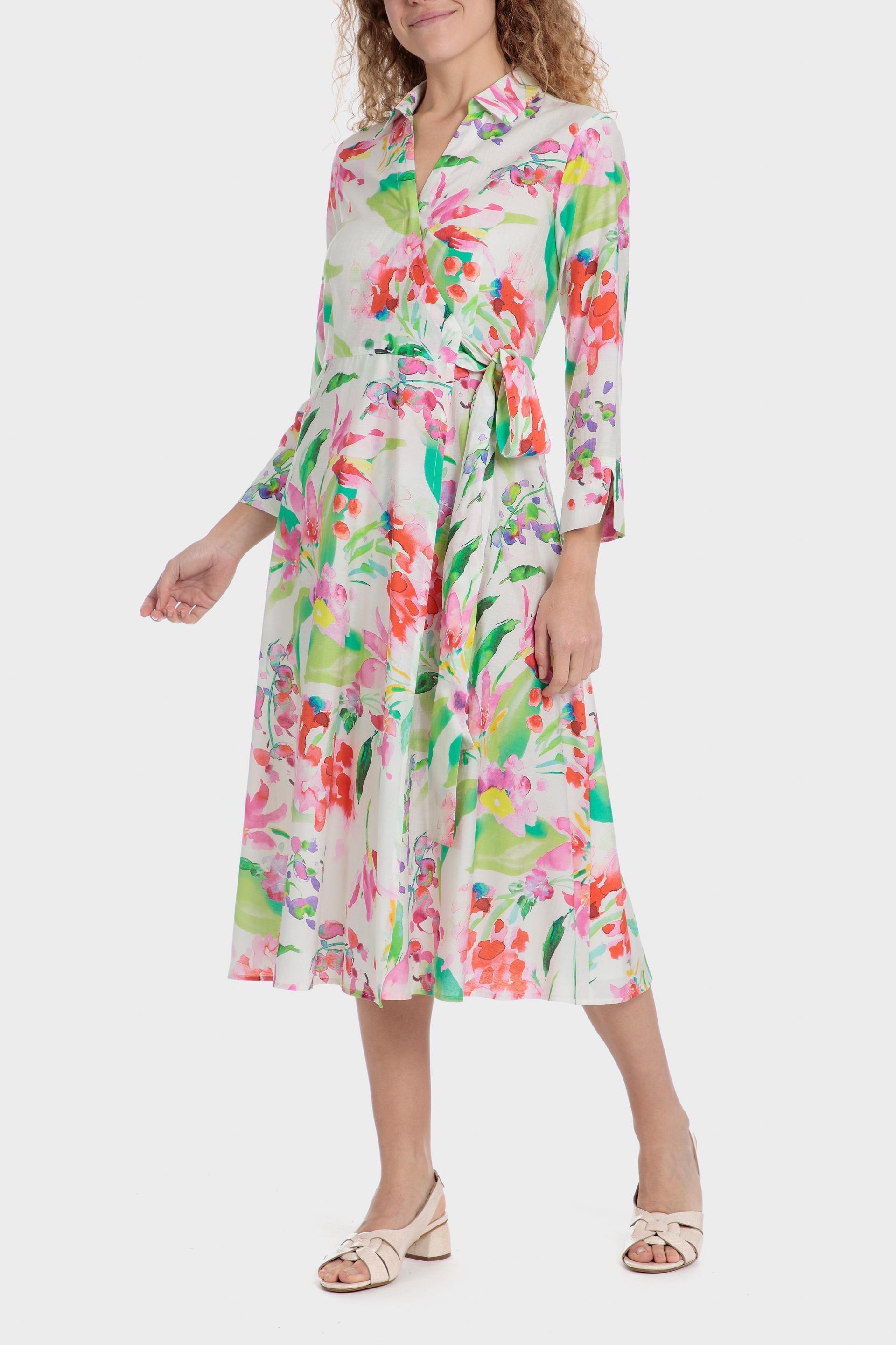 فستان بطبعة زهور, Green, medium