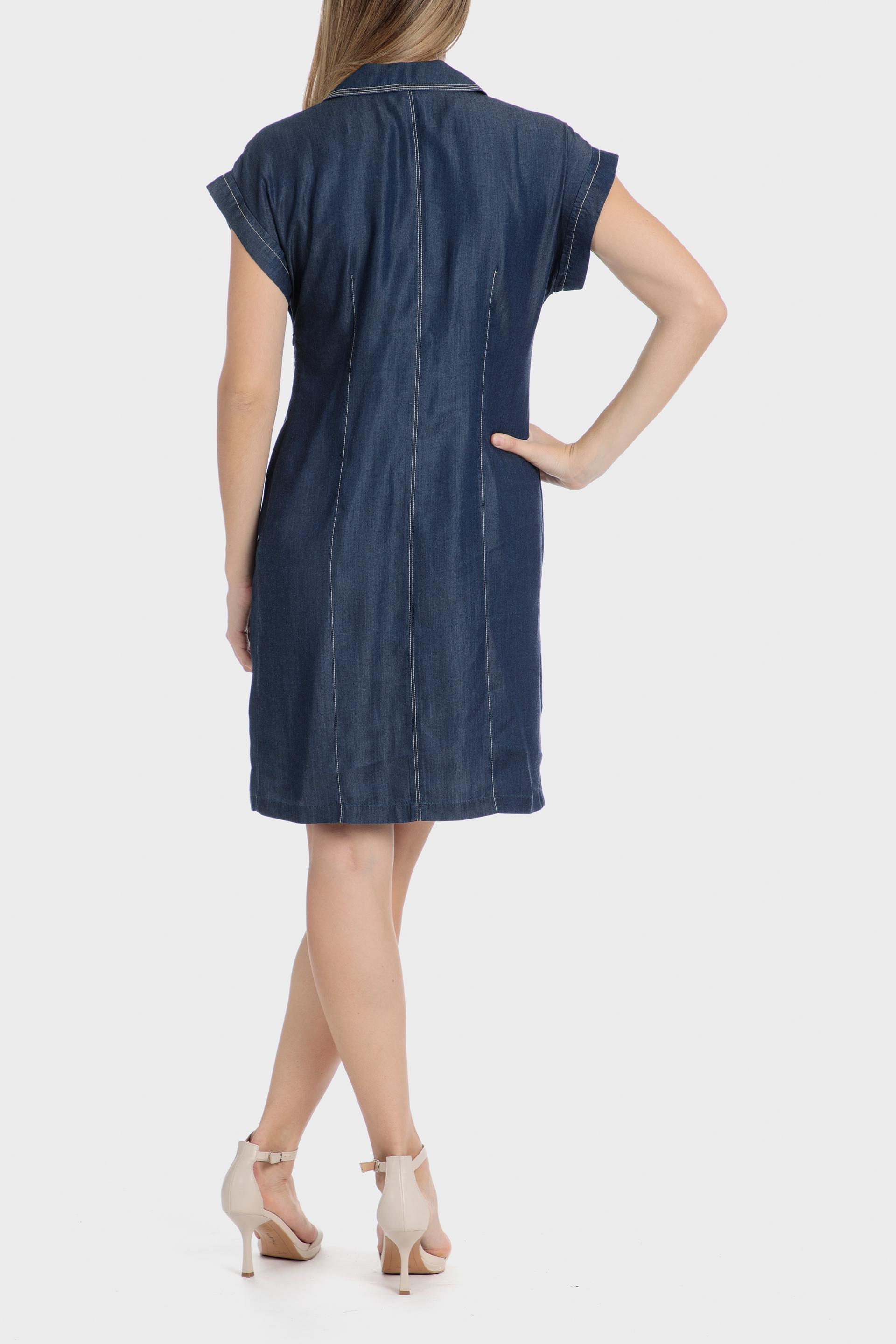 Lyocell Plain Shirt Dress, , large image number 1