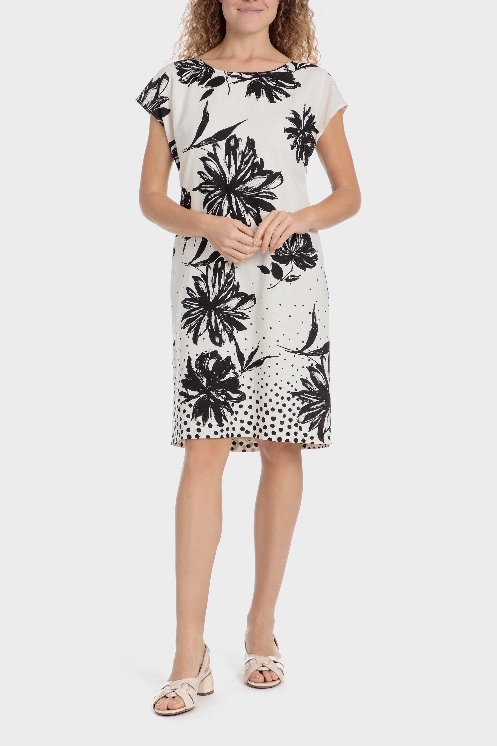Black Floral Bohemian Midi Dress, , large image number 0