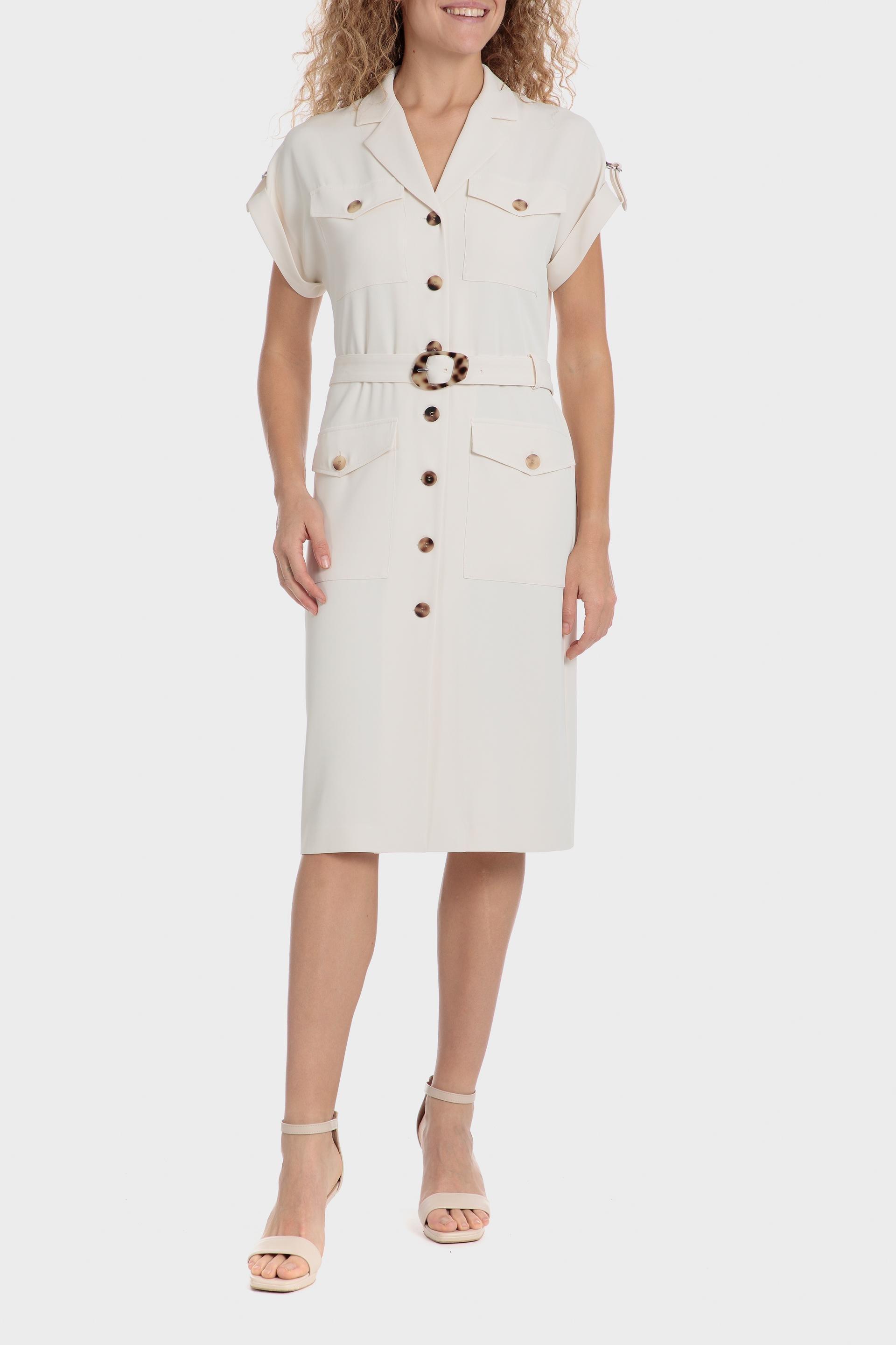 Cream Belt Dress, , large image number 0