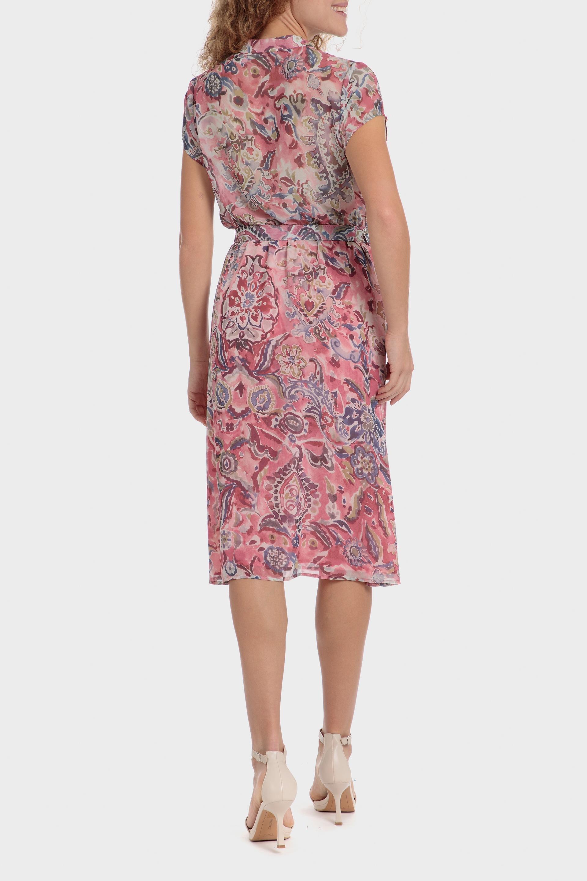 Pink Paisley Sheath Midi, , large image number 2