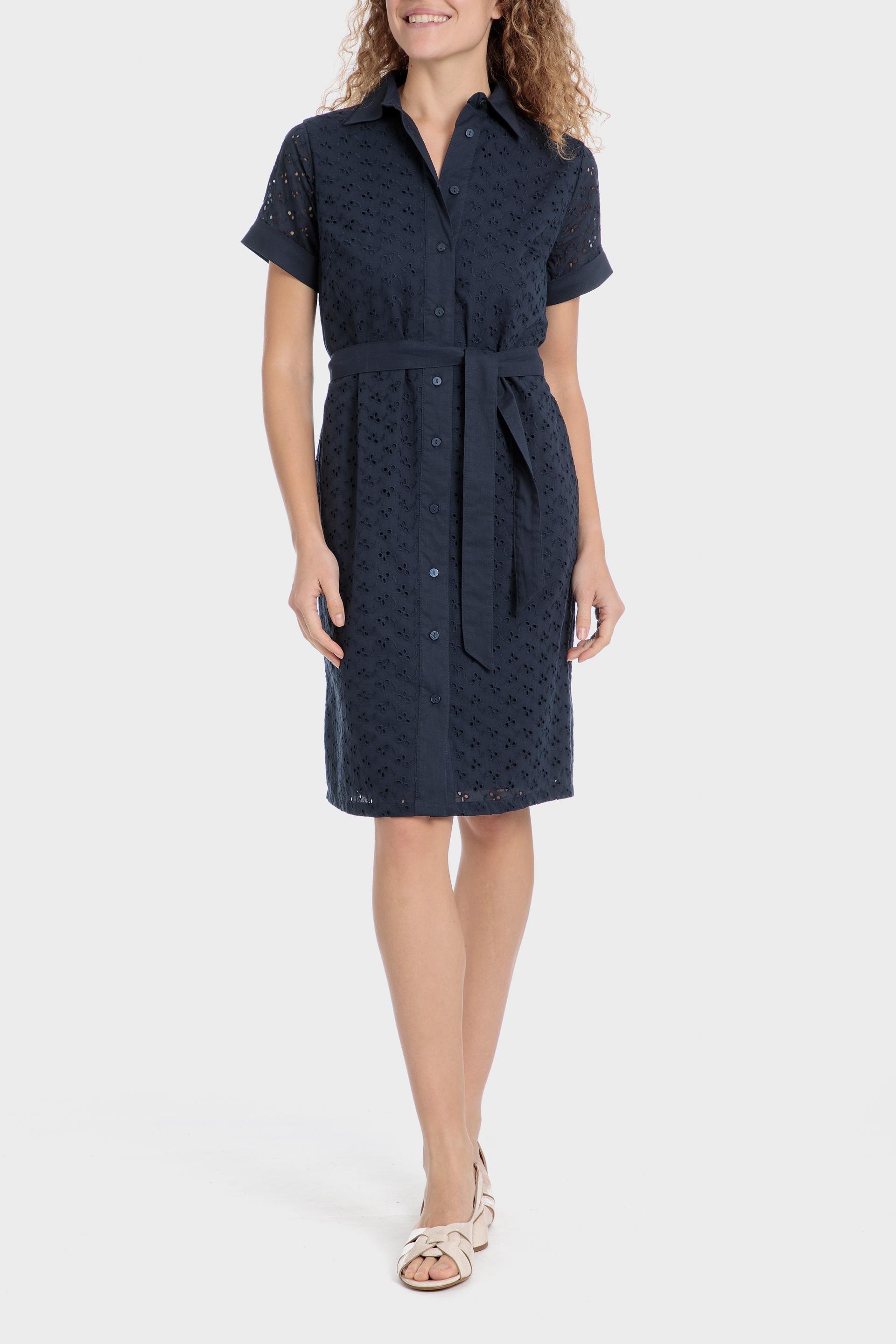 Navy Embroidered Dress, Blue Navy, large image number 1