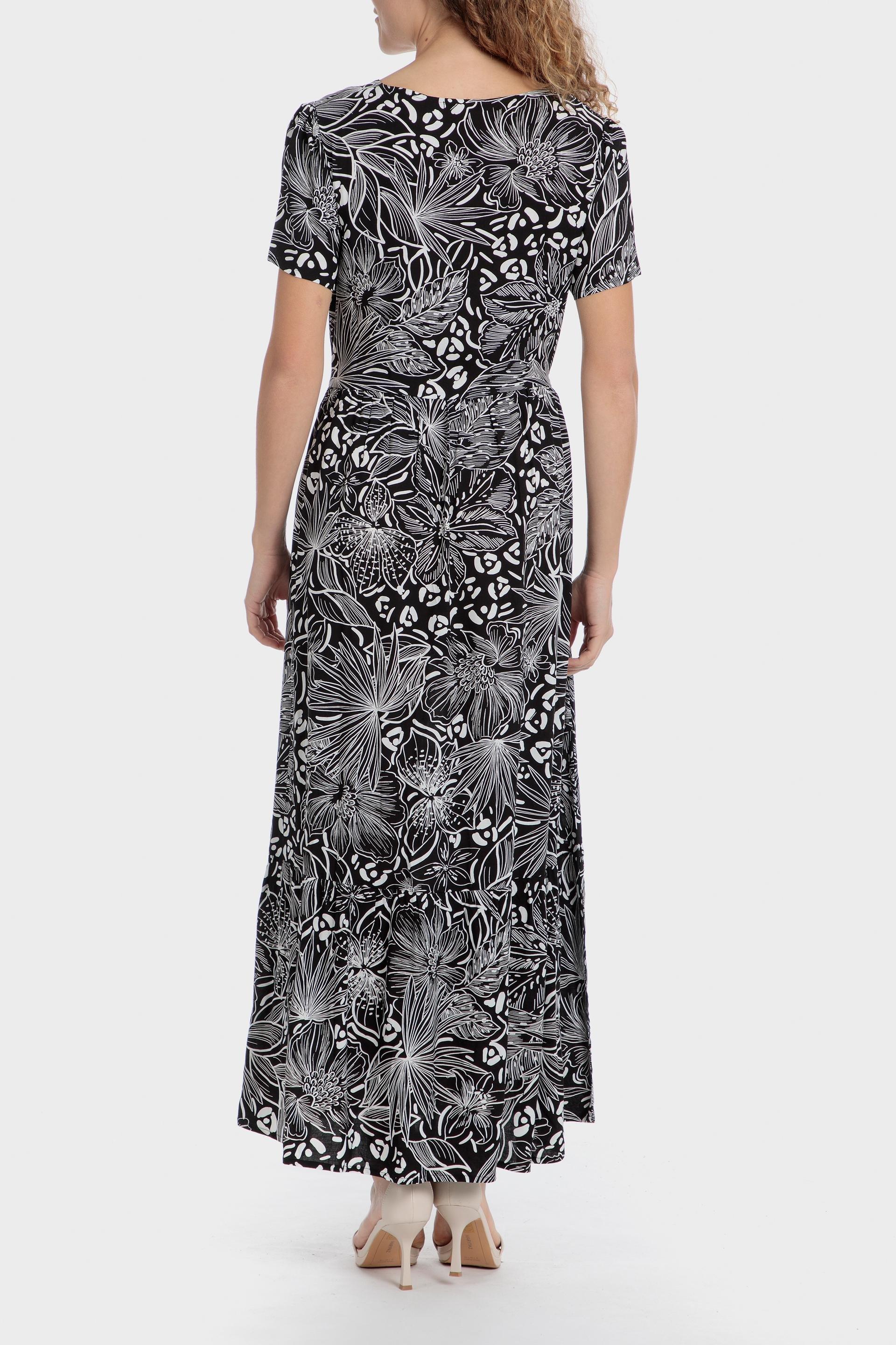 Blue Long Printed Dress, , large image number 1