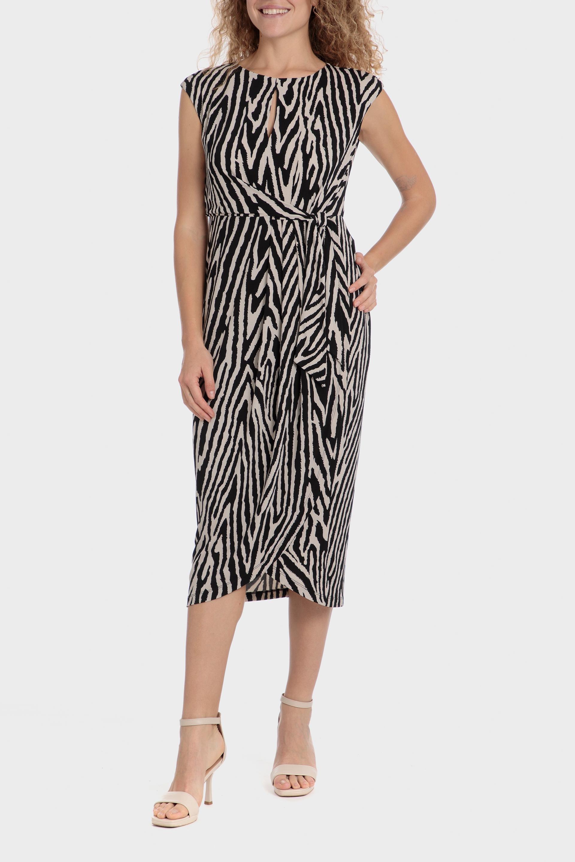Black Printed Midi Dress, , large image number 1