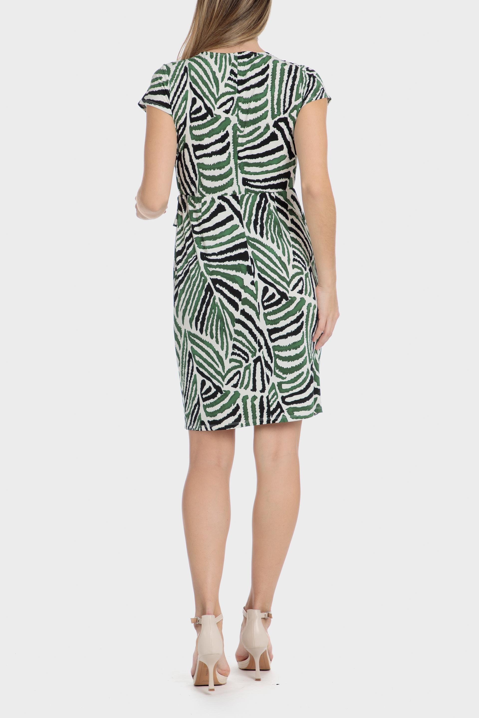 Tropical Sheath Vacation Midi Dress, Green, medium