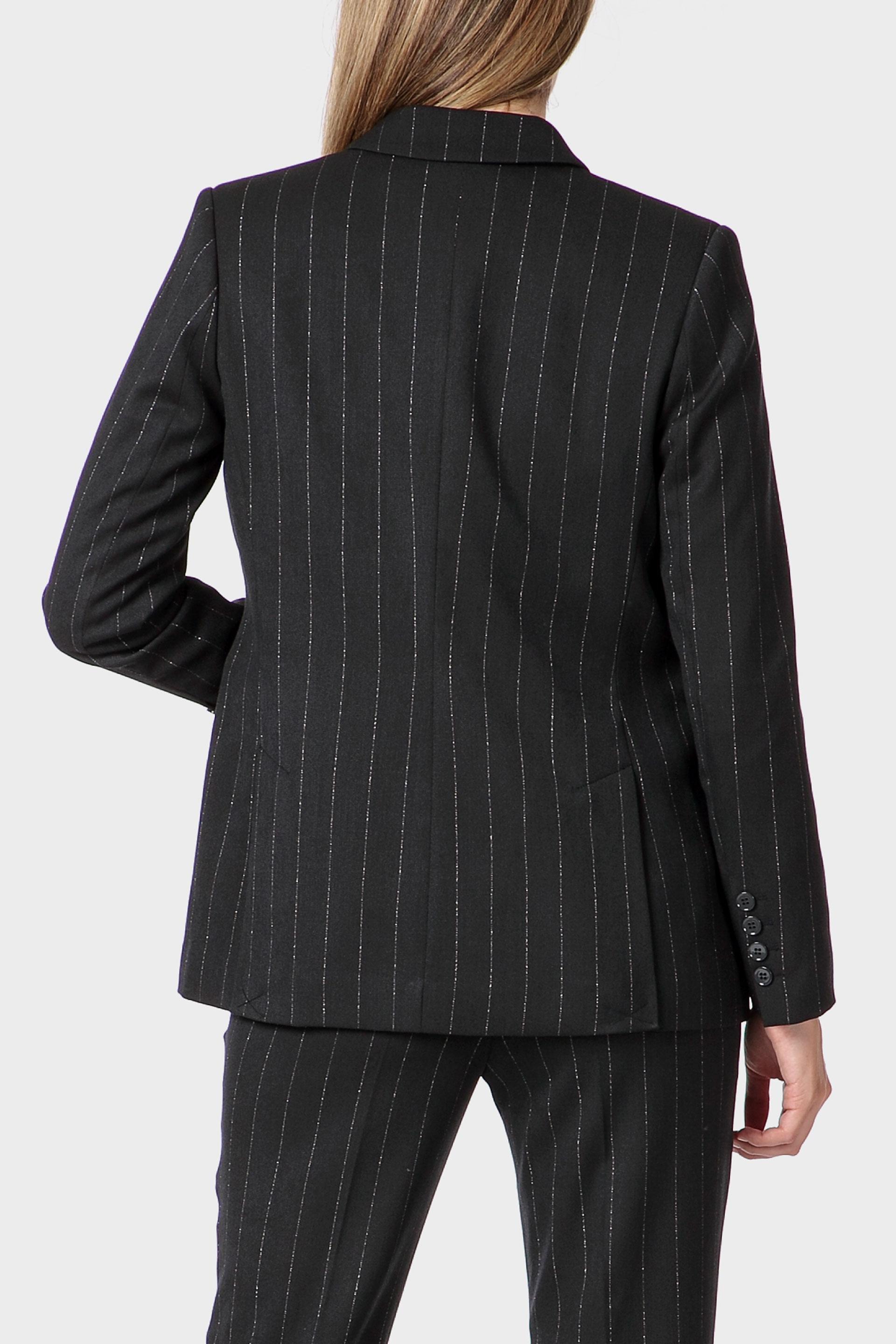 Black Pinstripe Blazer, Blue Cosmos, large image number 3