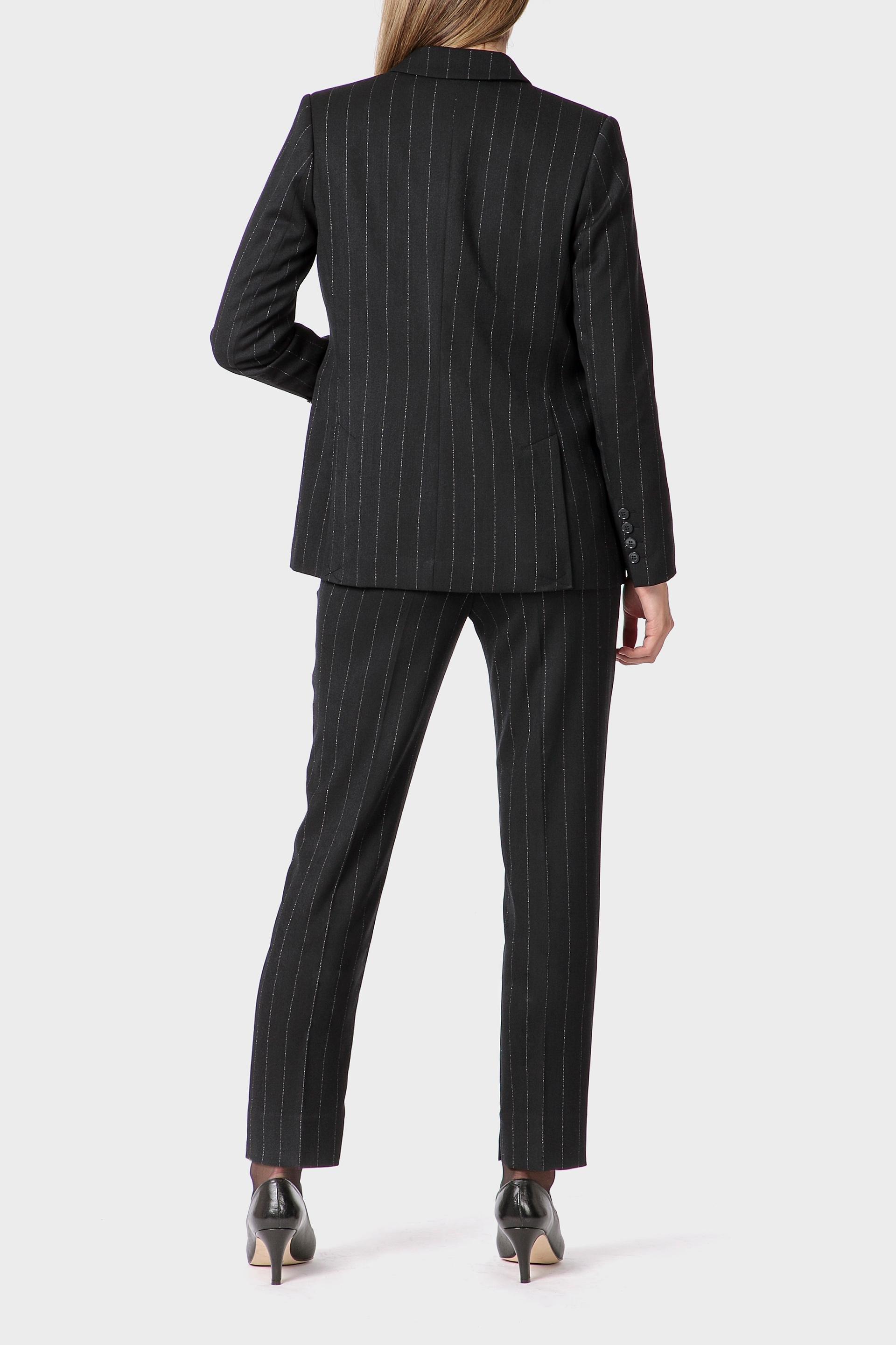 Black Pinstripe Blazer, Blue Cosmos, large image number 4