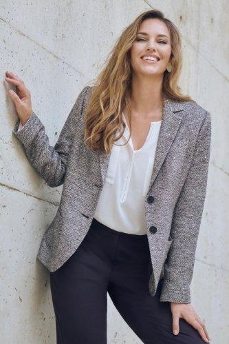 Grey Sequins Blazer, Black, medium
