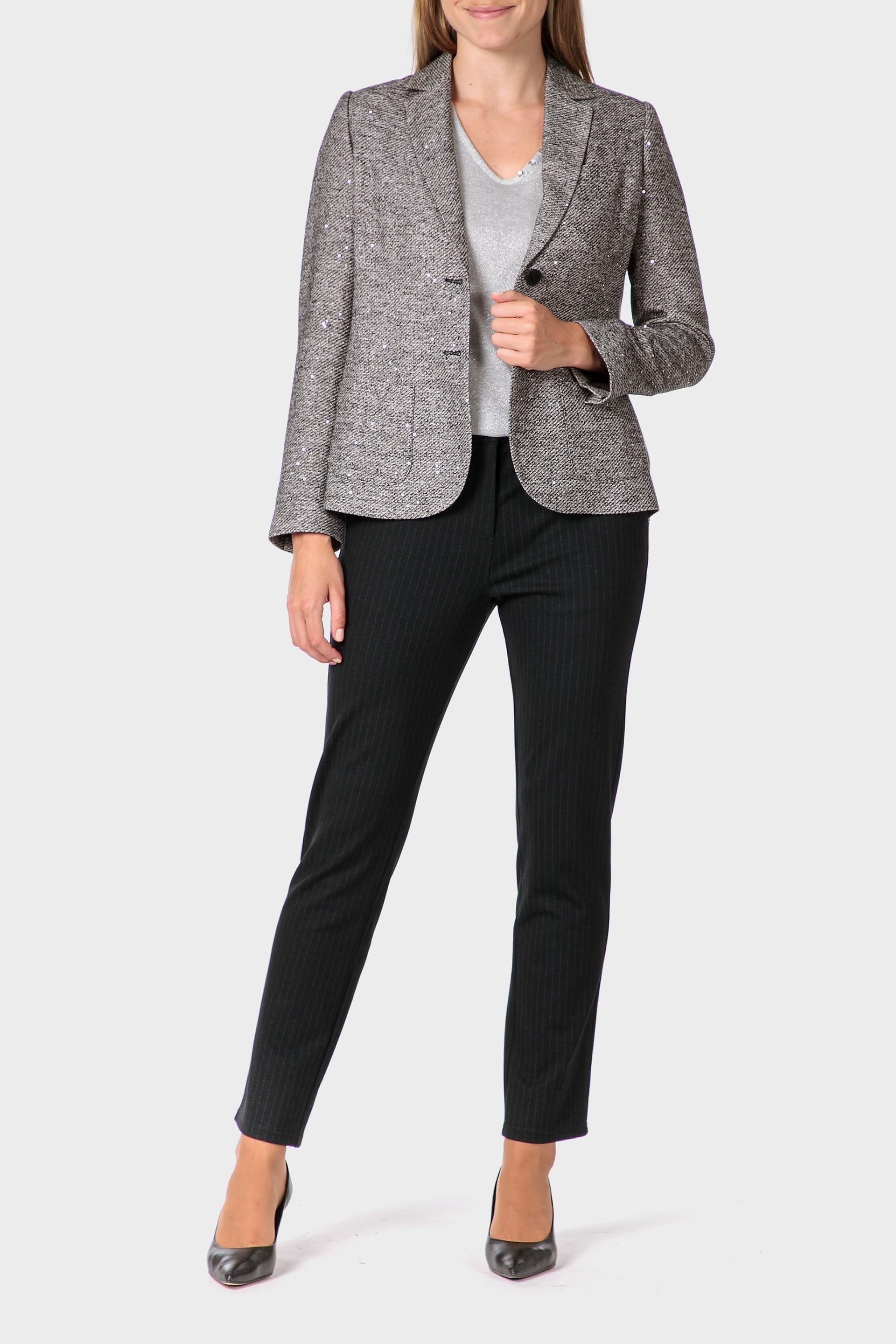 Grey Sequins Blazer, Black, large image number 2