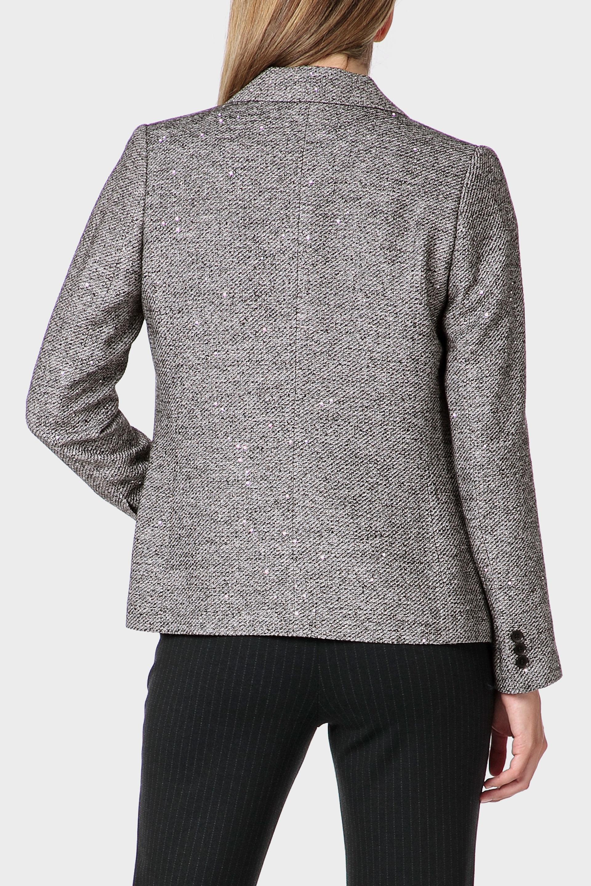 Grey Sequins Blazer, Black, large image number 3