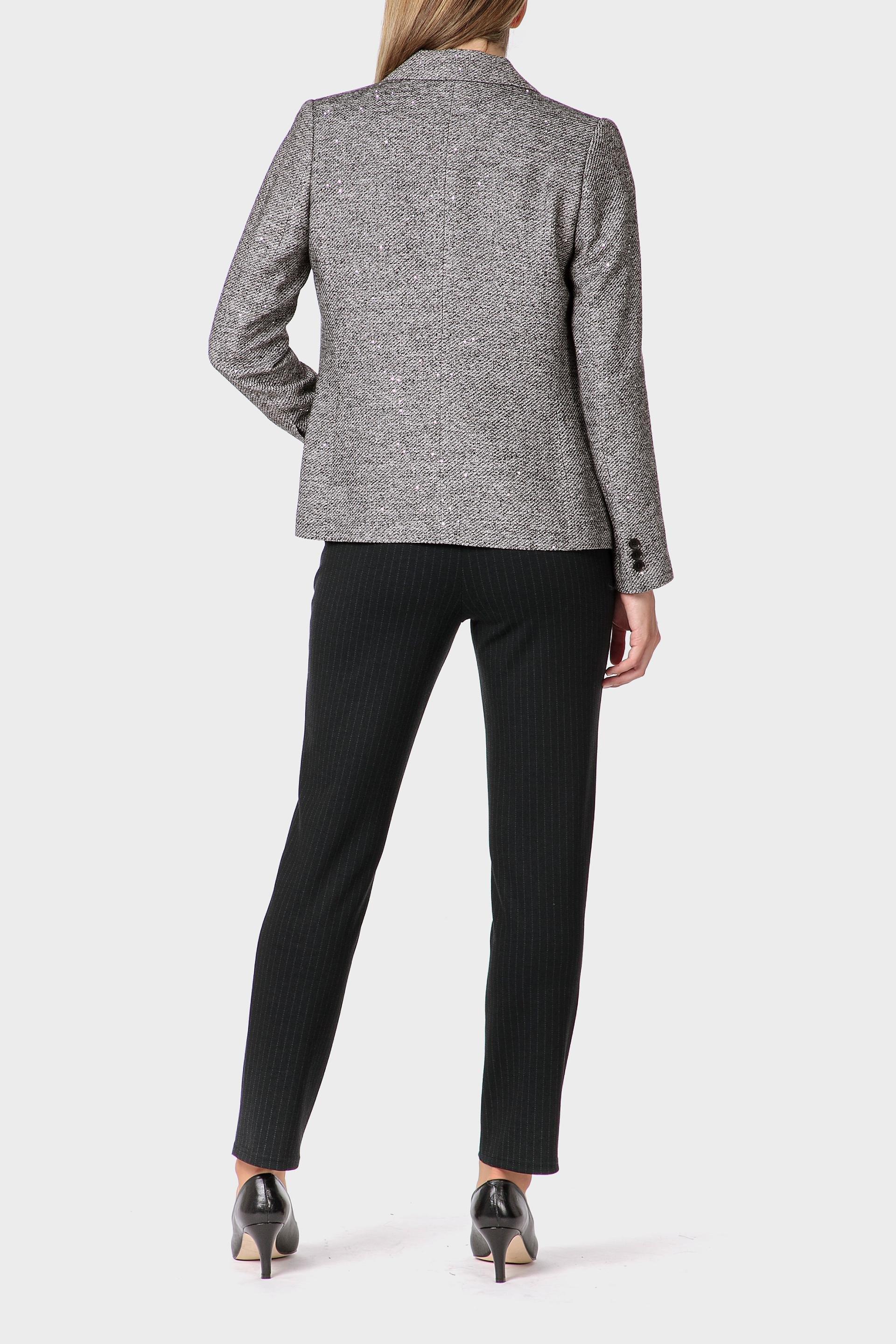 Grey Sequins Blazer, Black, large image number 4