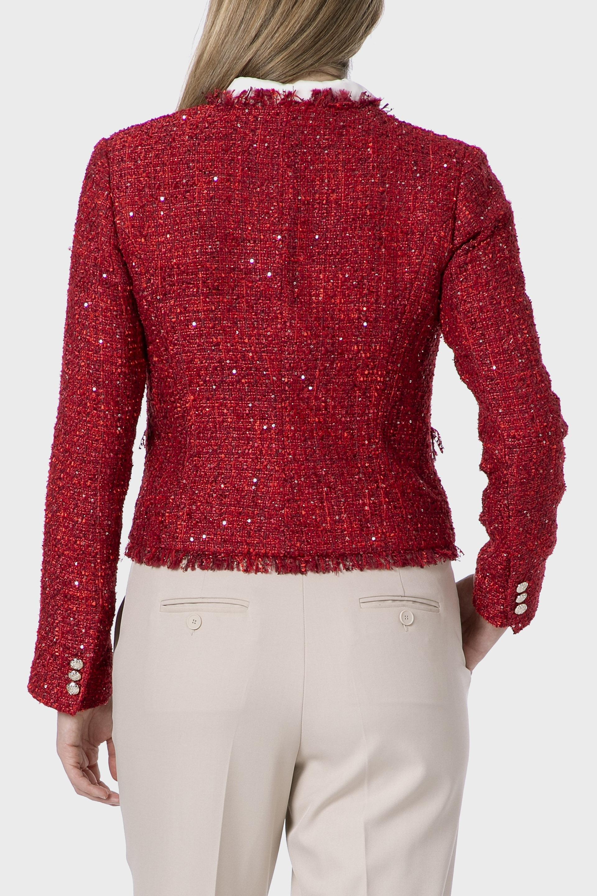 Red Sequins Blazer, 3701_103, large image number 3