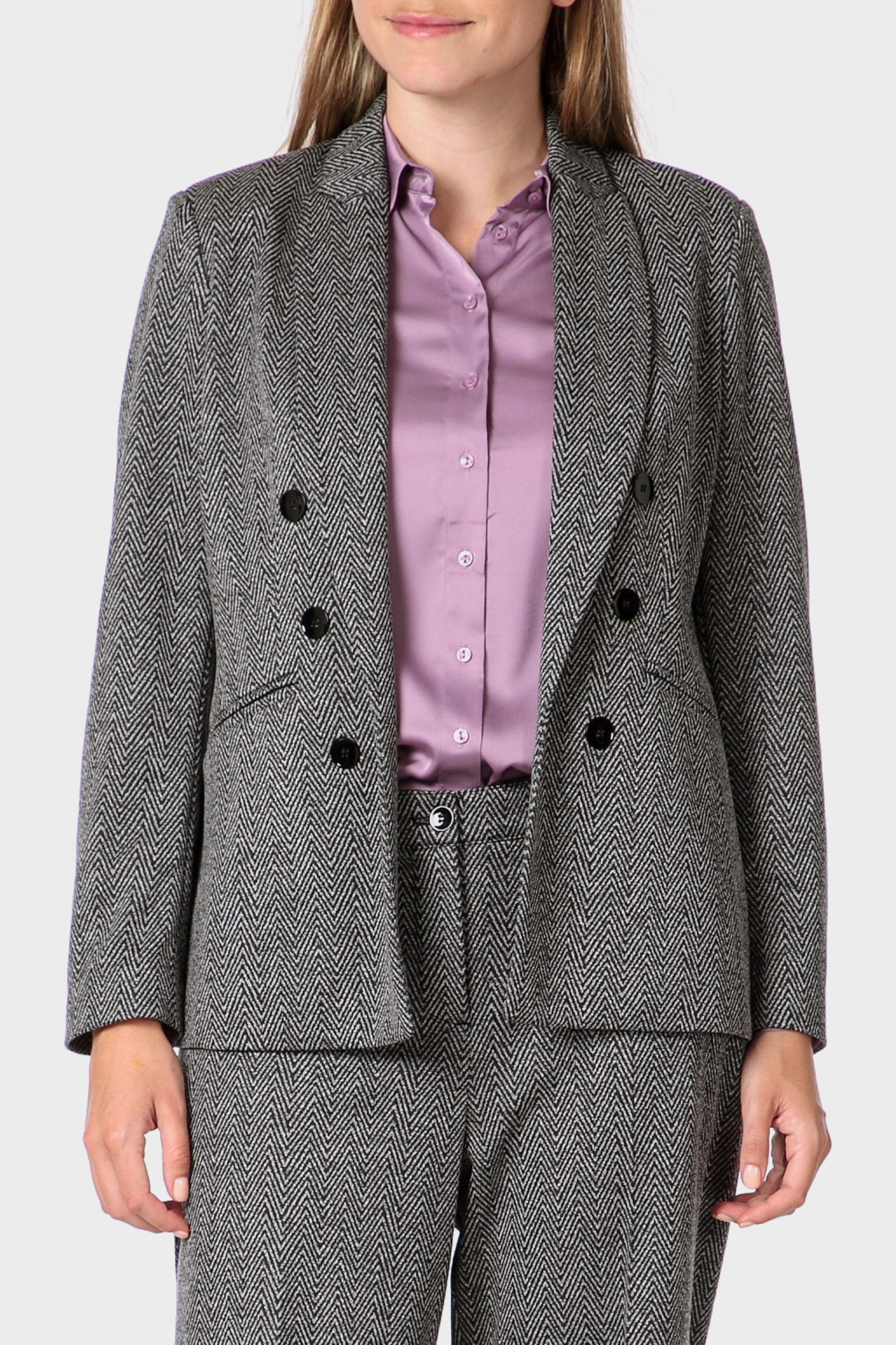 Grey Herringbone Blazer, Grey Dark, large image number 1