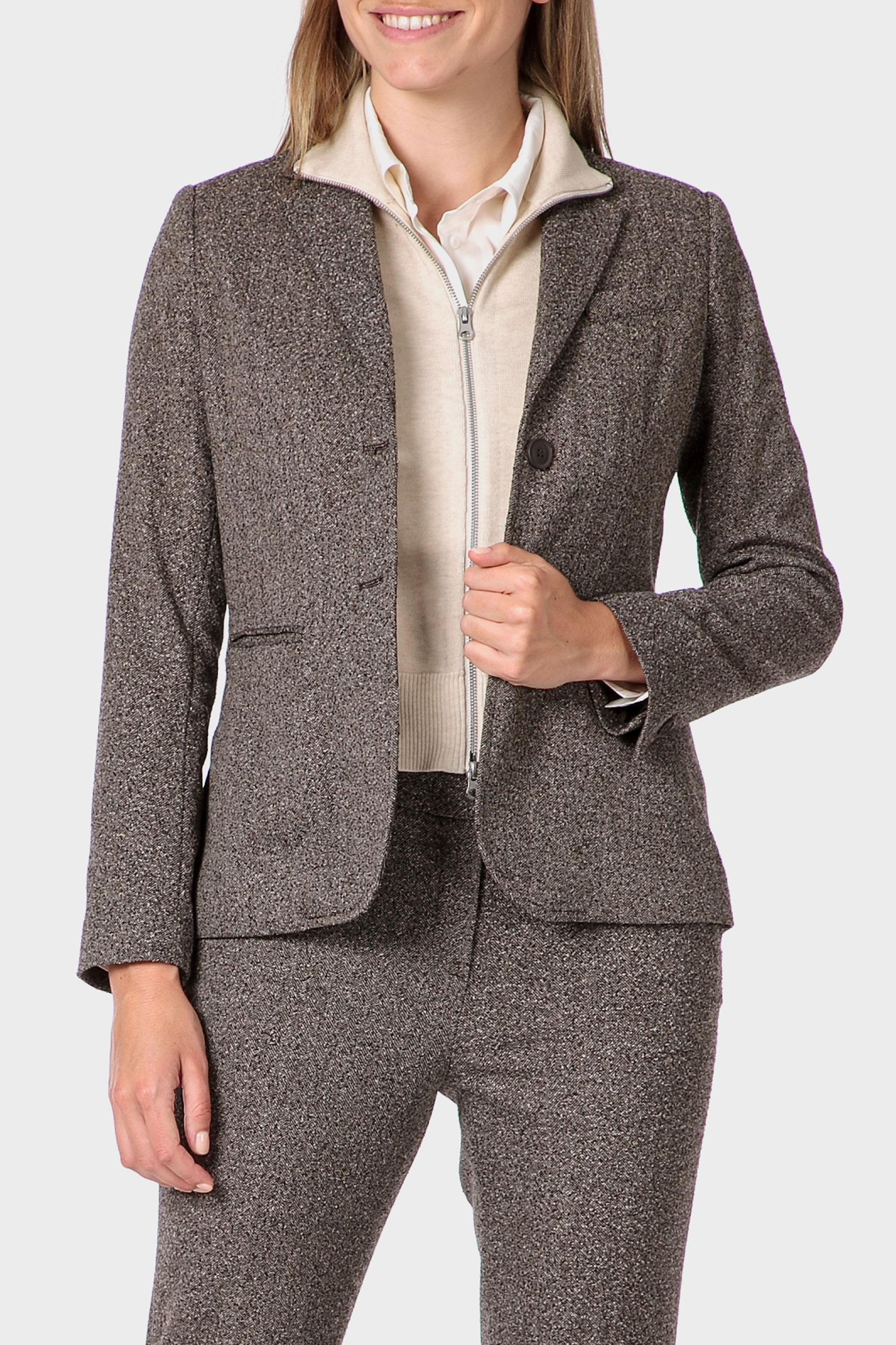 Grey Herringbone Blazer, 3701_113, large image number 0