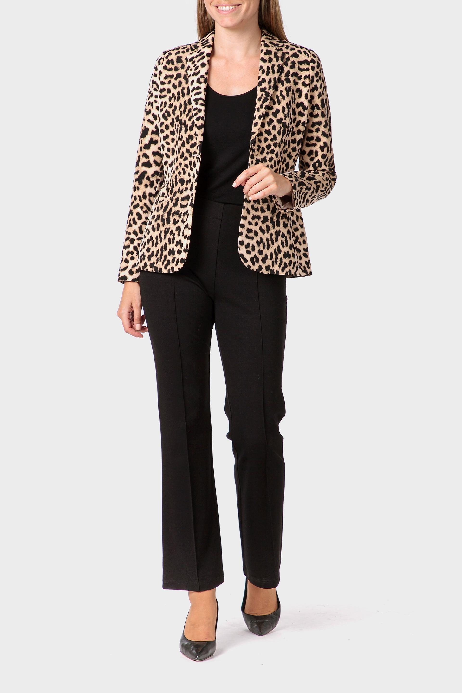 Animal print blazer, Beige, medium