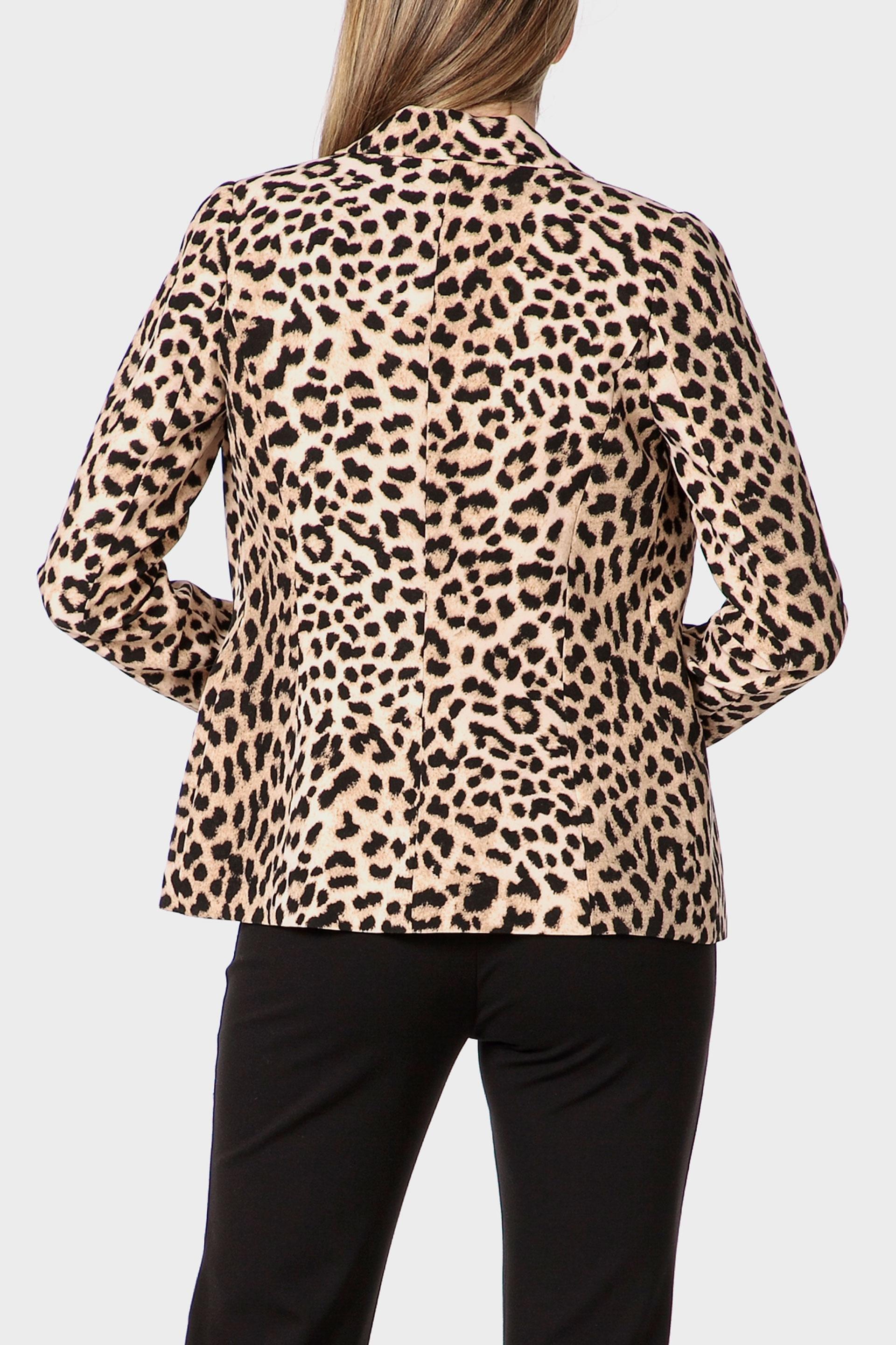 Animal print blazer, Beige, medium